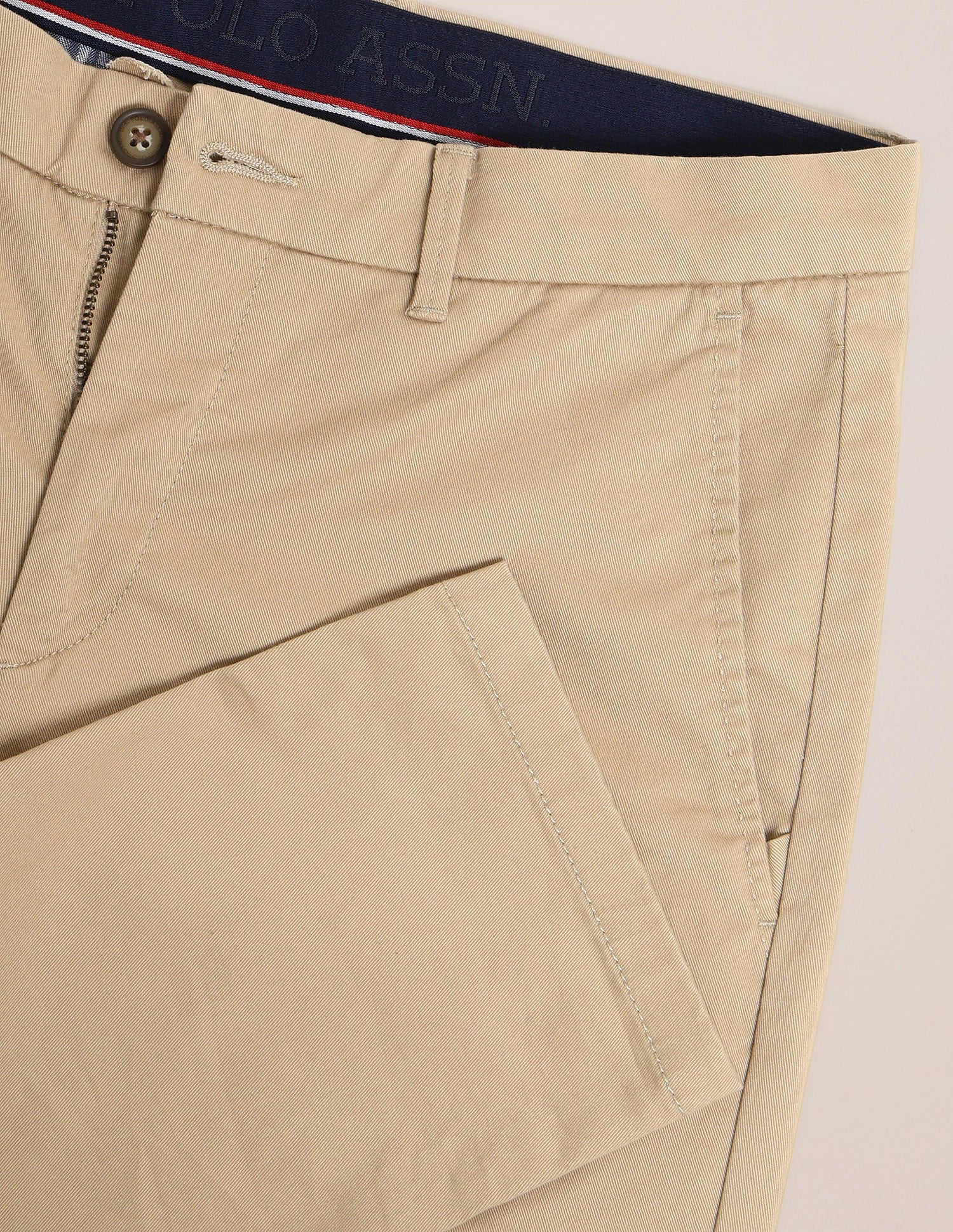 Denver Slim Fit Twill Trousers Khaki - U.S. POLO ASSN. | Large