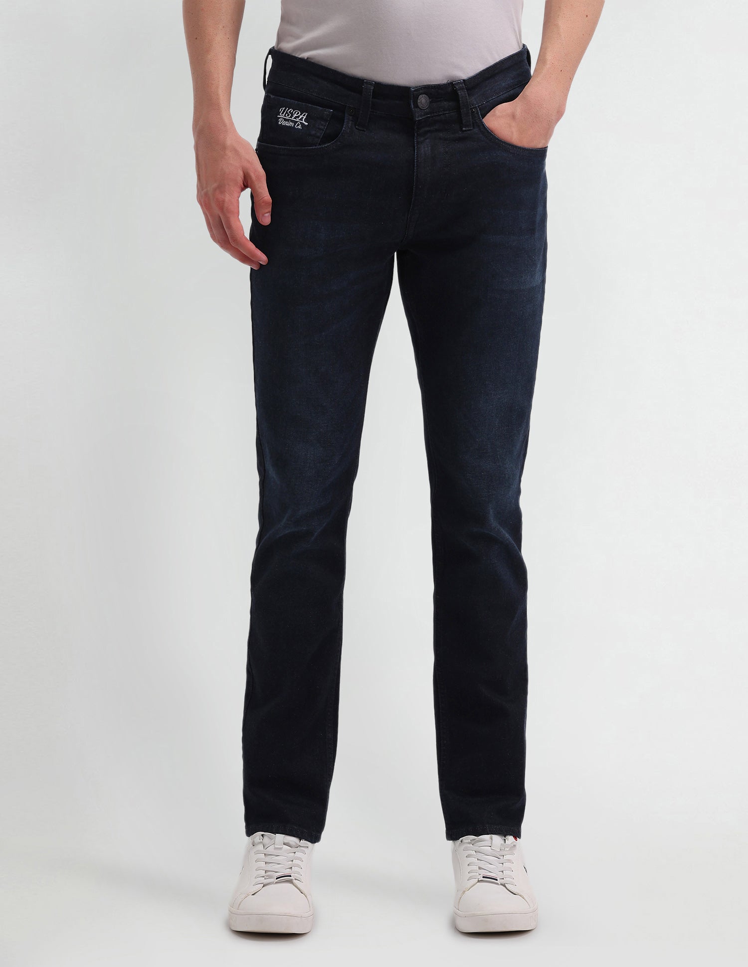 Brandon Slim Tapered Fit Blue Jeans Blue - U.S. Polo Assn. India | Large