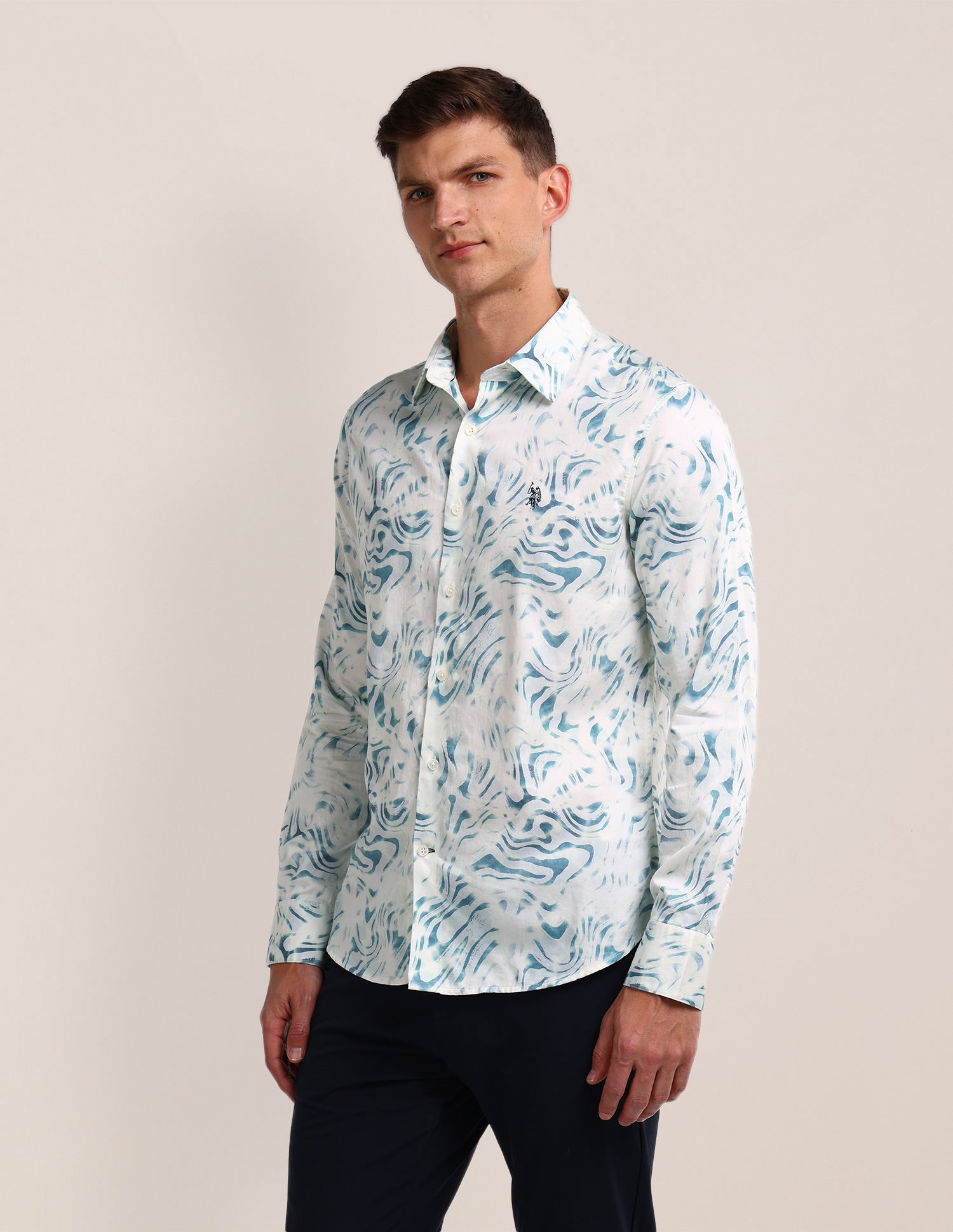 Abstract Regular Fit Shirt Blue - U.S. POLO ASSN. | Large