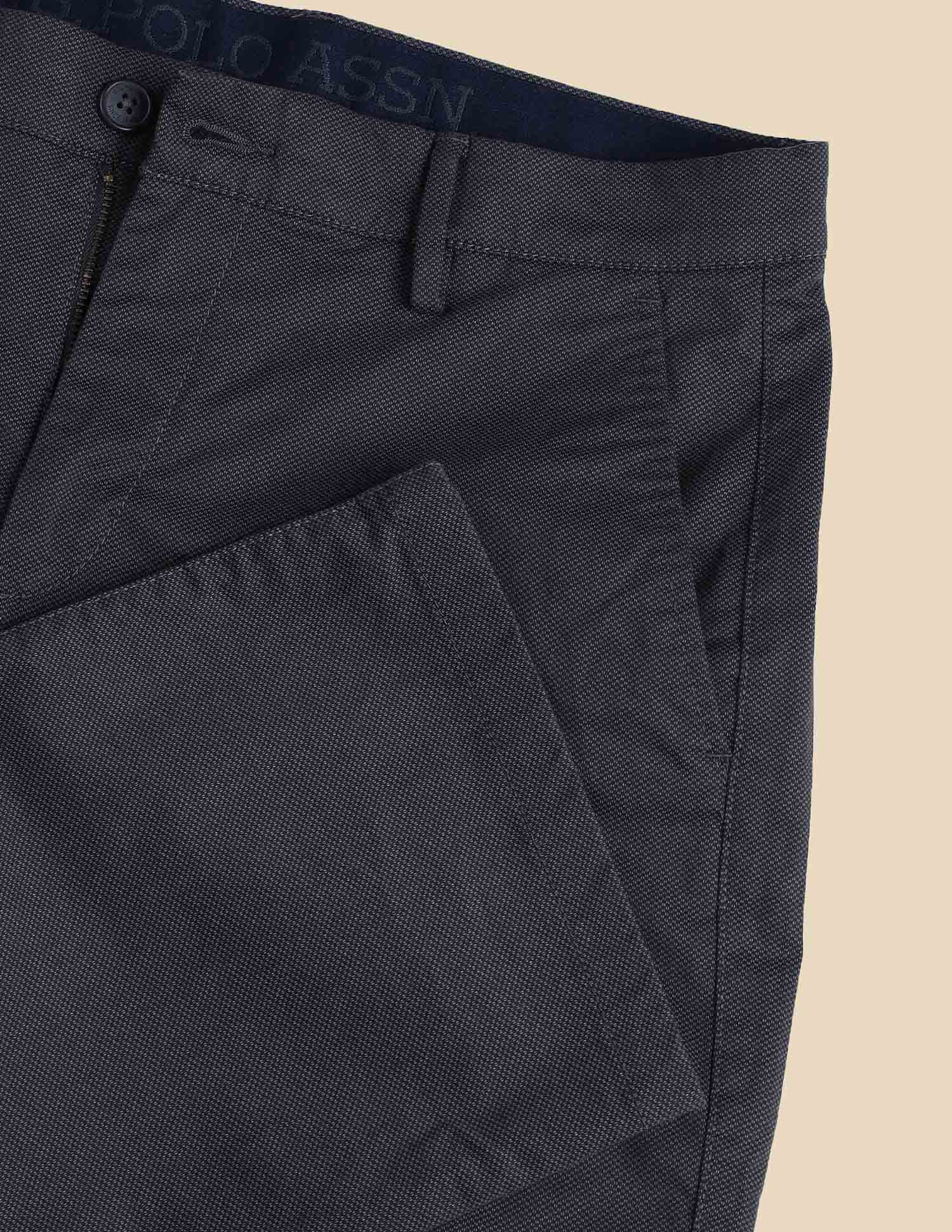 Solid Riley Straight Fit Trousers Charcoal - U.S. POLO ASSN. | Large