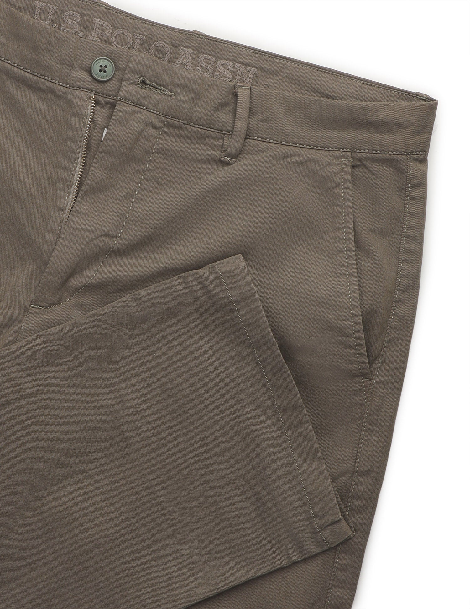 Riley straight fit Twill Trousers Light Olive - U.S. Polo Assn. India | Large