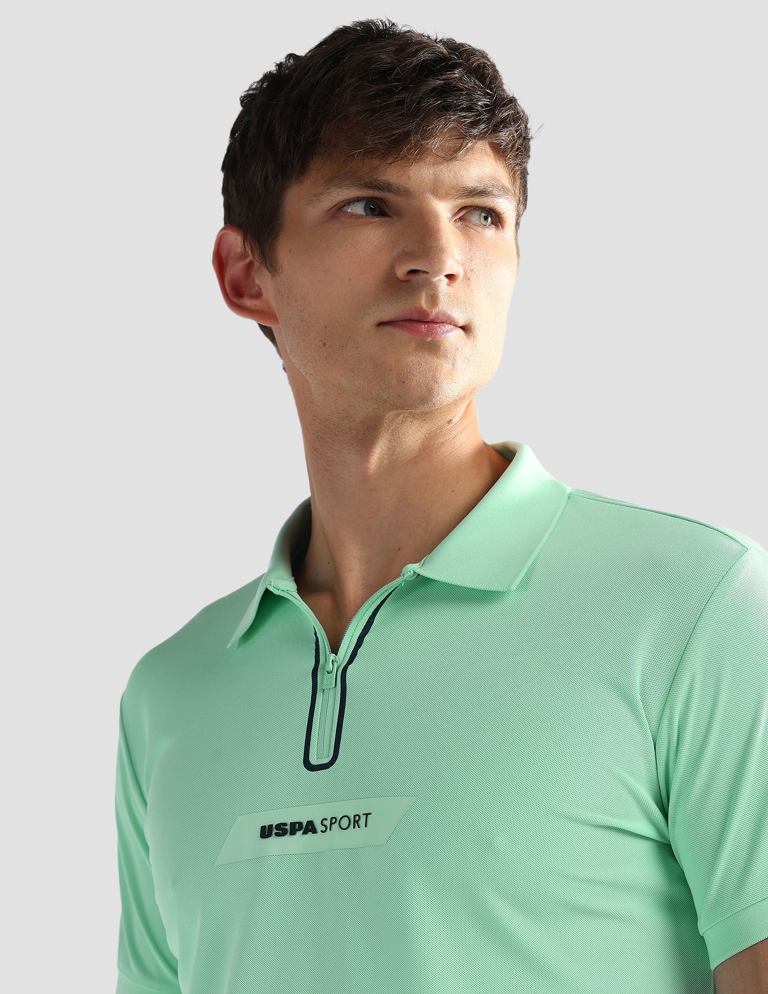 Honeycomb Knit Slim Fit Polo Shirt Mint - U.S. Polo Assn. India | Large