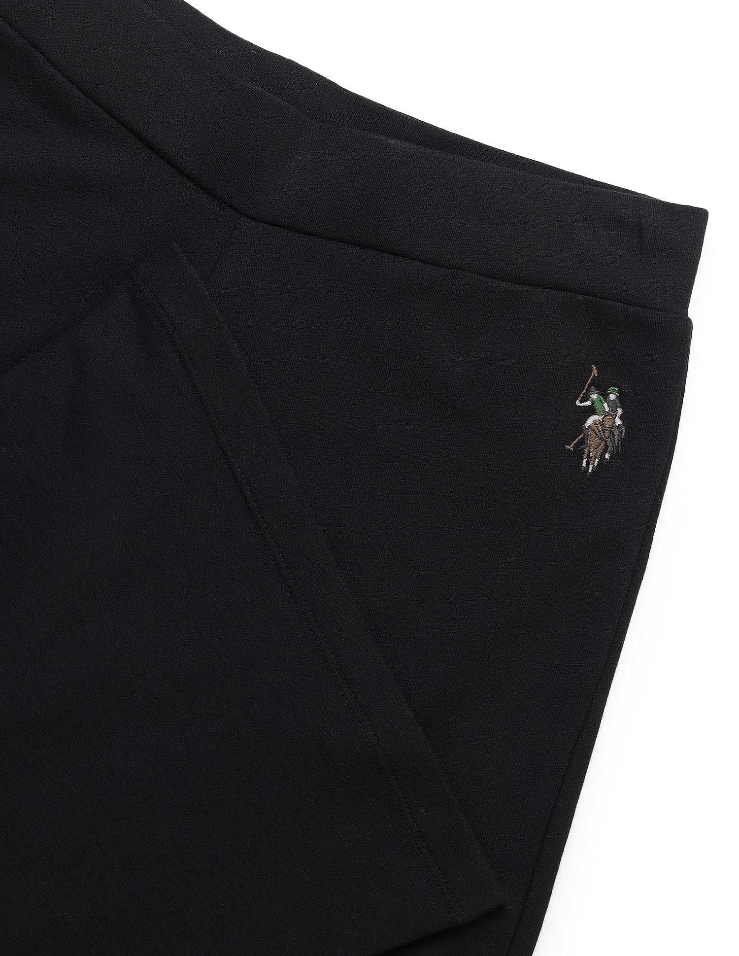 High-Rise Flared Fit Lounge Pants Black - U.S. POLO ASSN. | Large