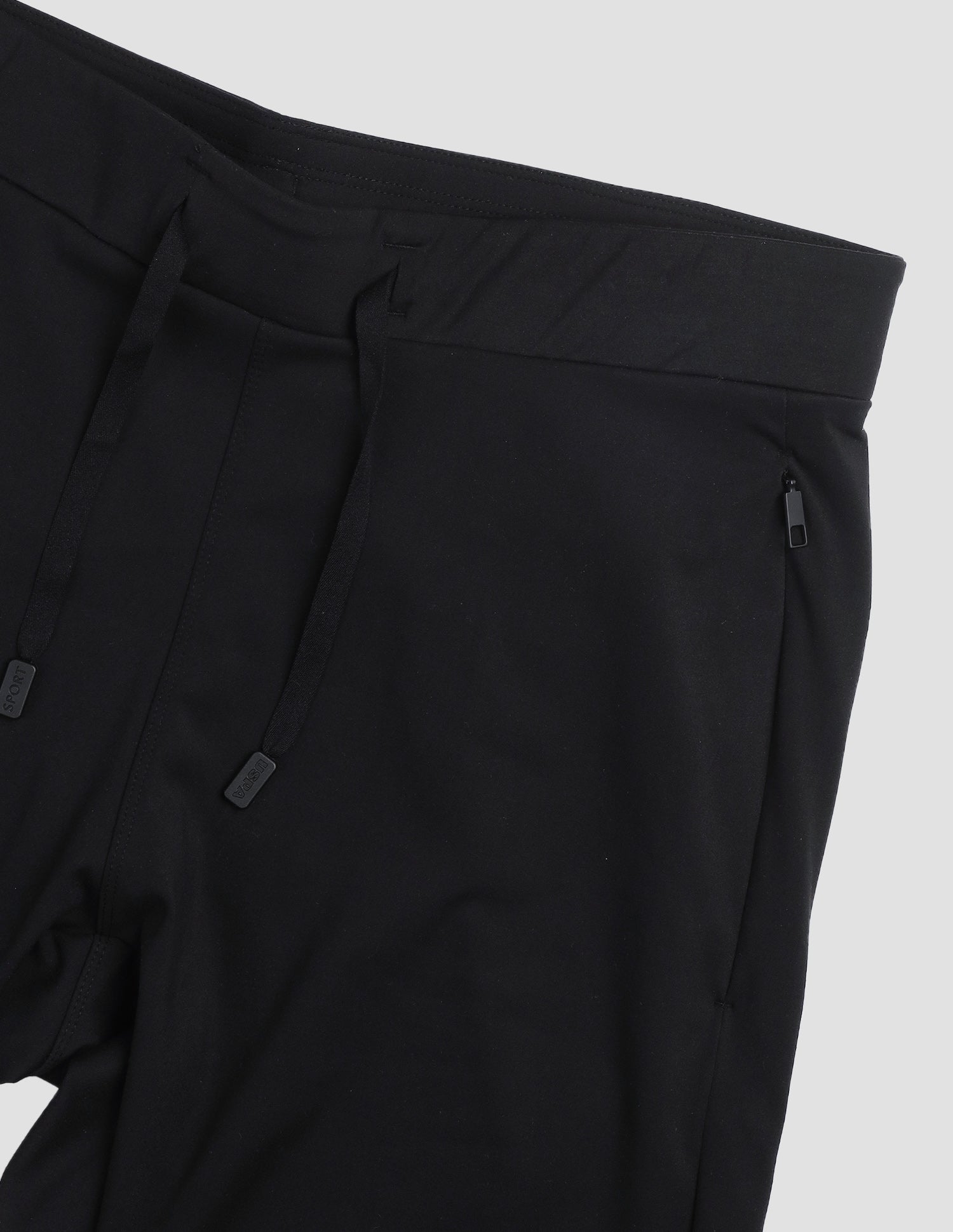 Slim Fit Mid Rise Active Shorts Black - U.S. Polo Assn. India | Large