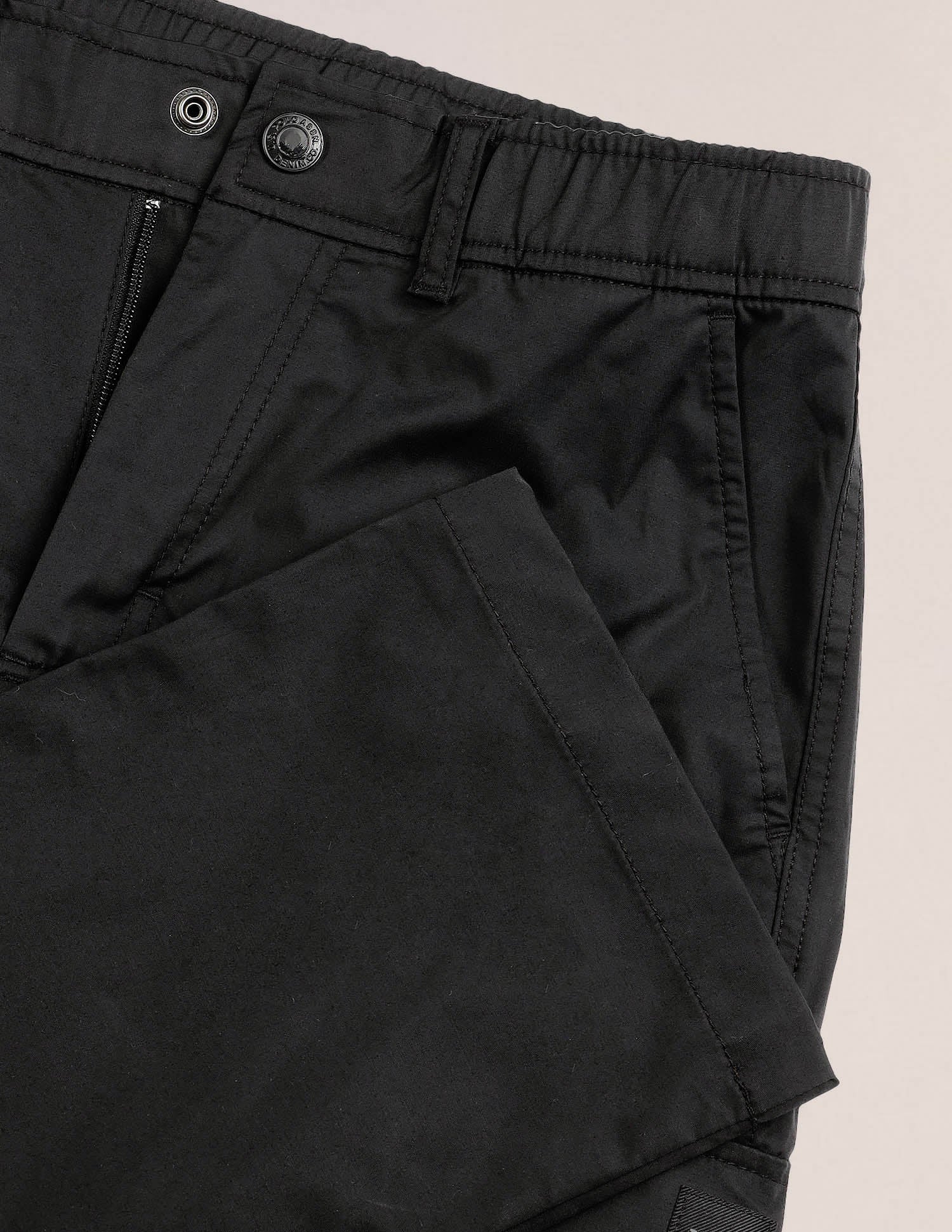 Mid Rise Solid Straight Fit Cargos Black - U.S. POLO ASSN. | Large