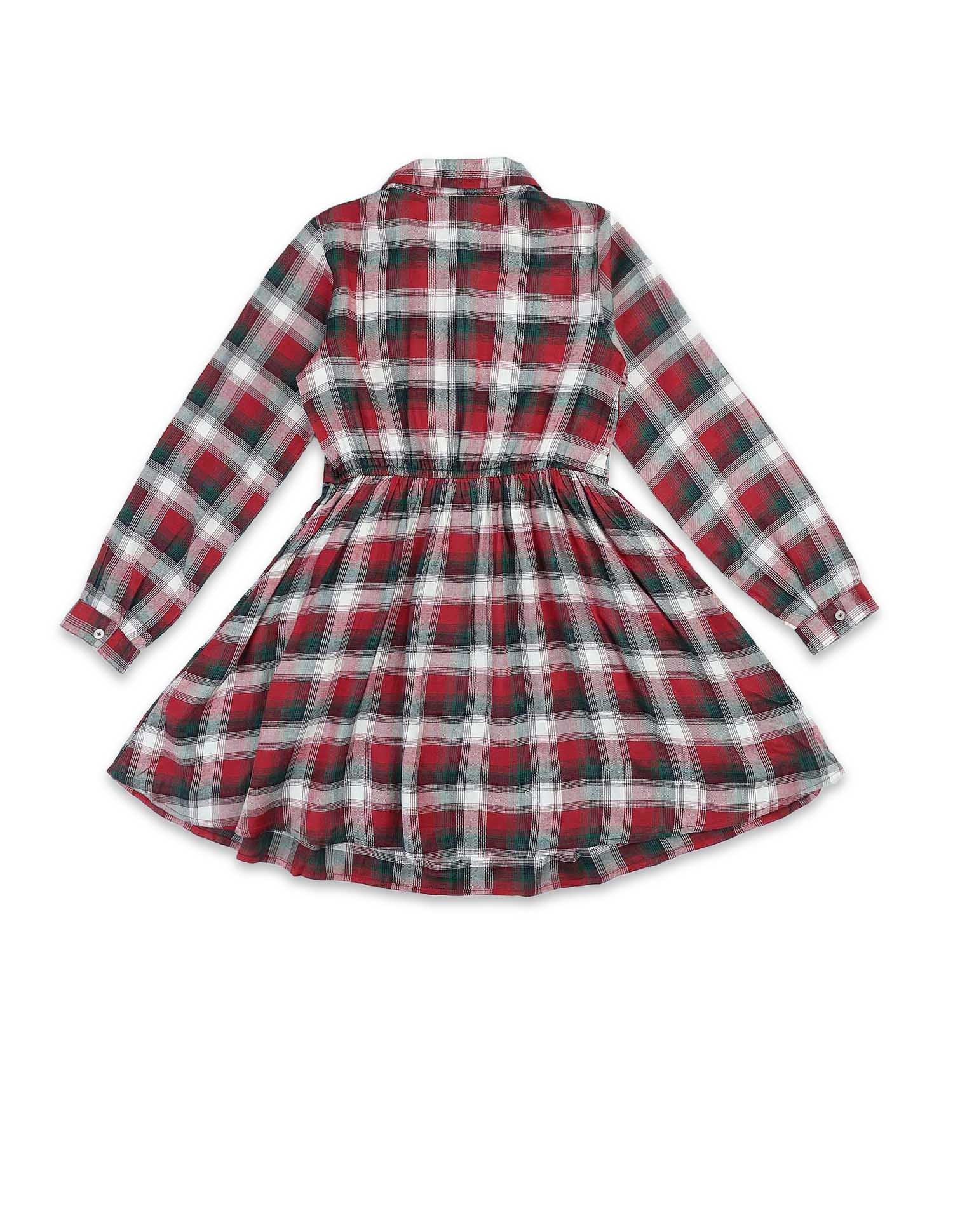 Girls Checked Shirt Dress Red - U.S. POLO ASSN. | Large