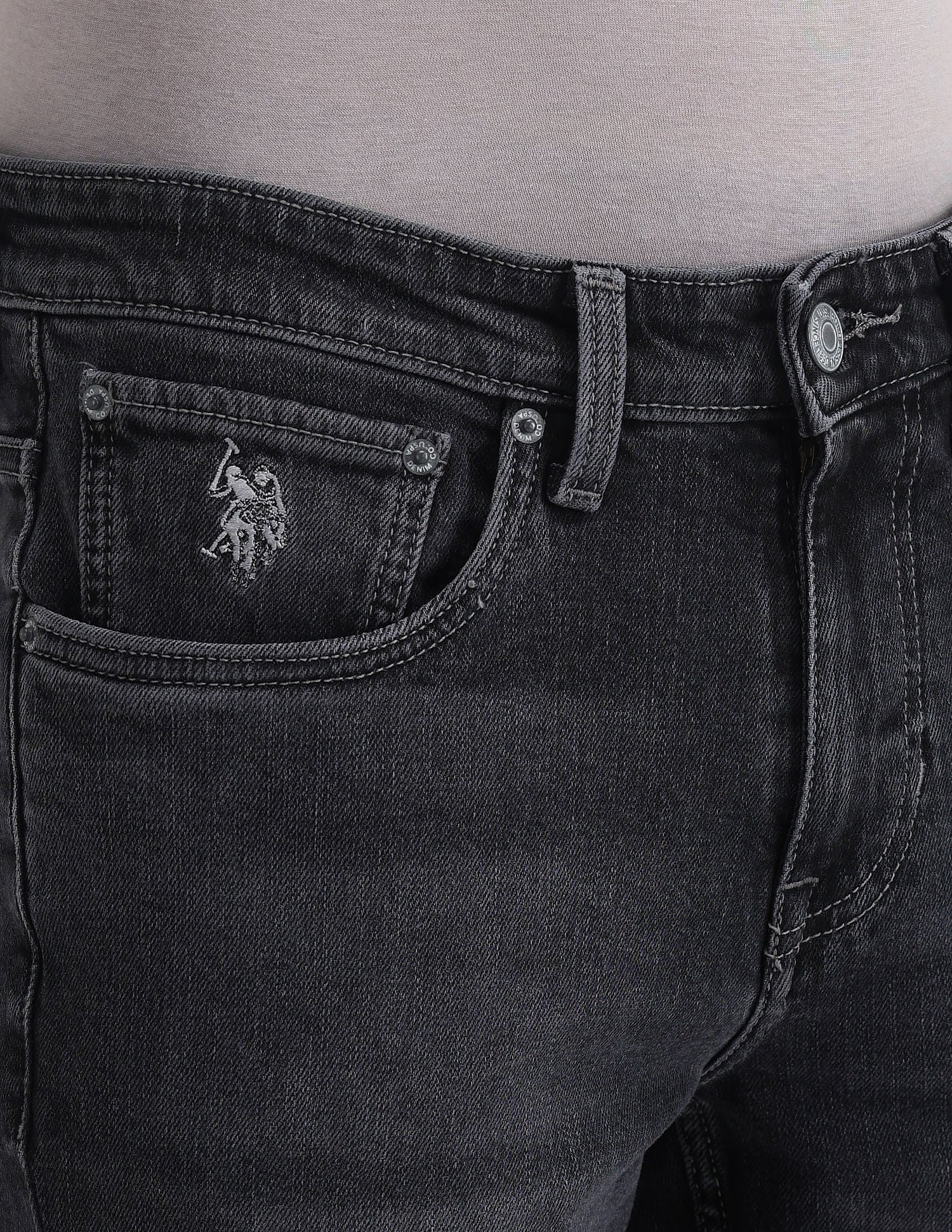 Slim Tapered Fit Grey Jeans Charcoal-Grey - U.S. POLO ASSN. | Large