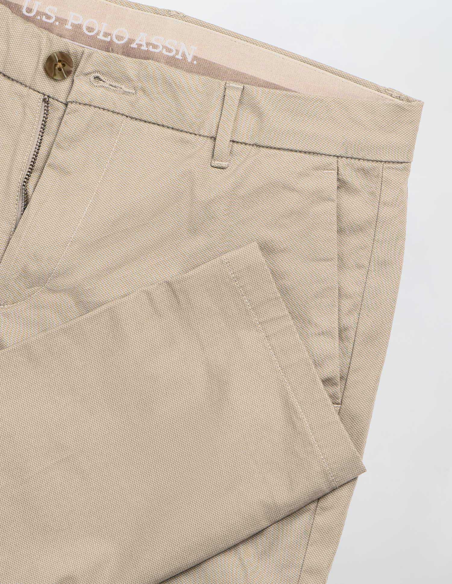 Austin Slim Fit Satin Trousers Khaki - U.S. POLO ASSN. | Large