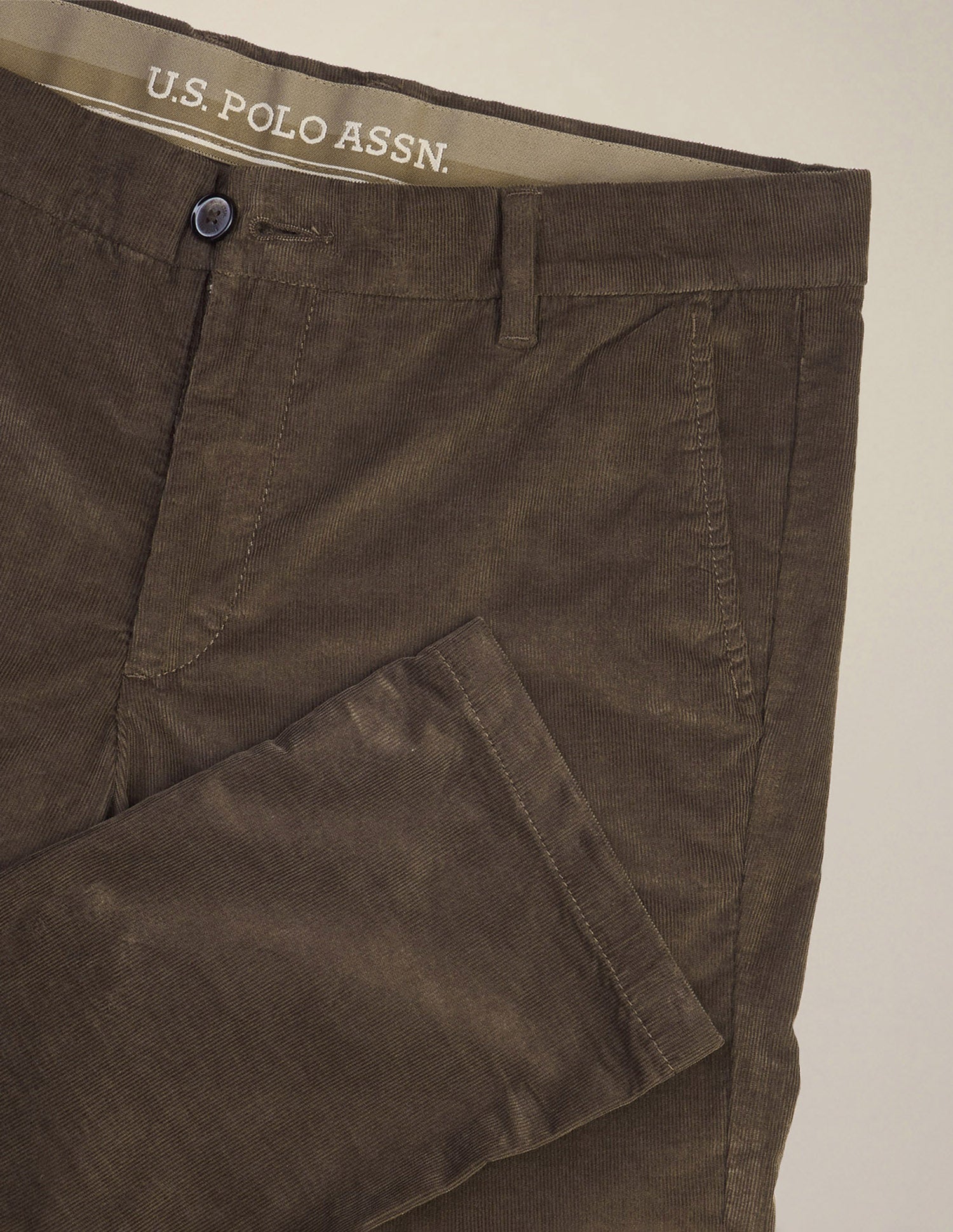 Denver Slim Fit Corduroy Trousers Dark Brown - U.S. Polo Assn. India | Large