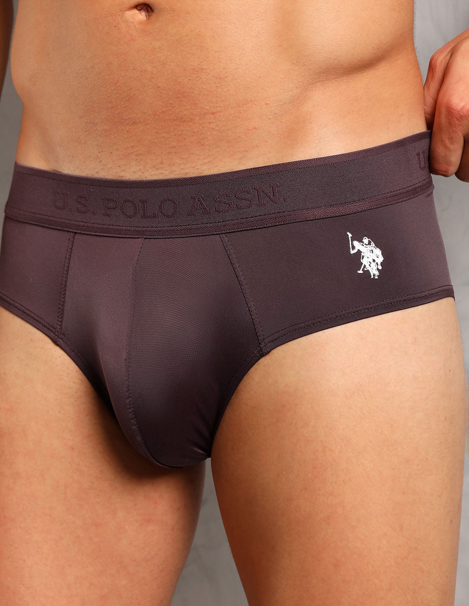 Moisture Control Antibacterial AB001 Briefs - Pack Of 1 Wine - U.S. POLO ASSN. | Large