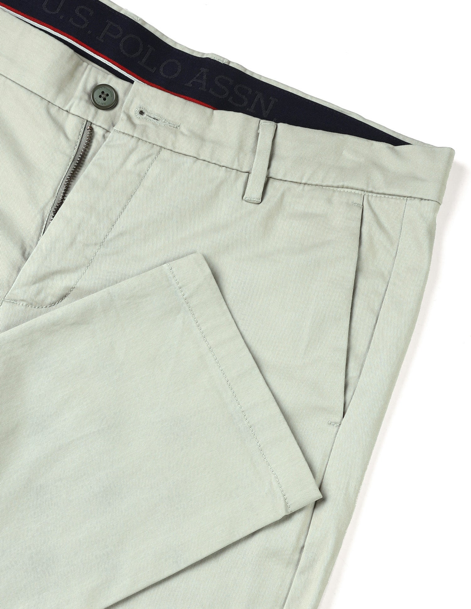 Denver Slim Fit Twill Trousers Light Pista Green - U.S. POLO ASSN. | Large