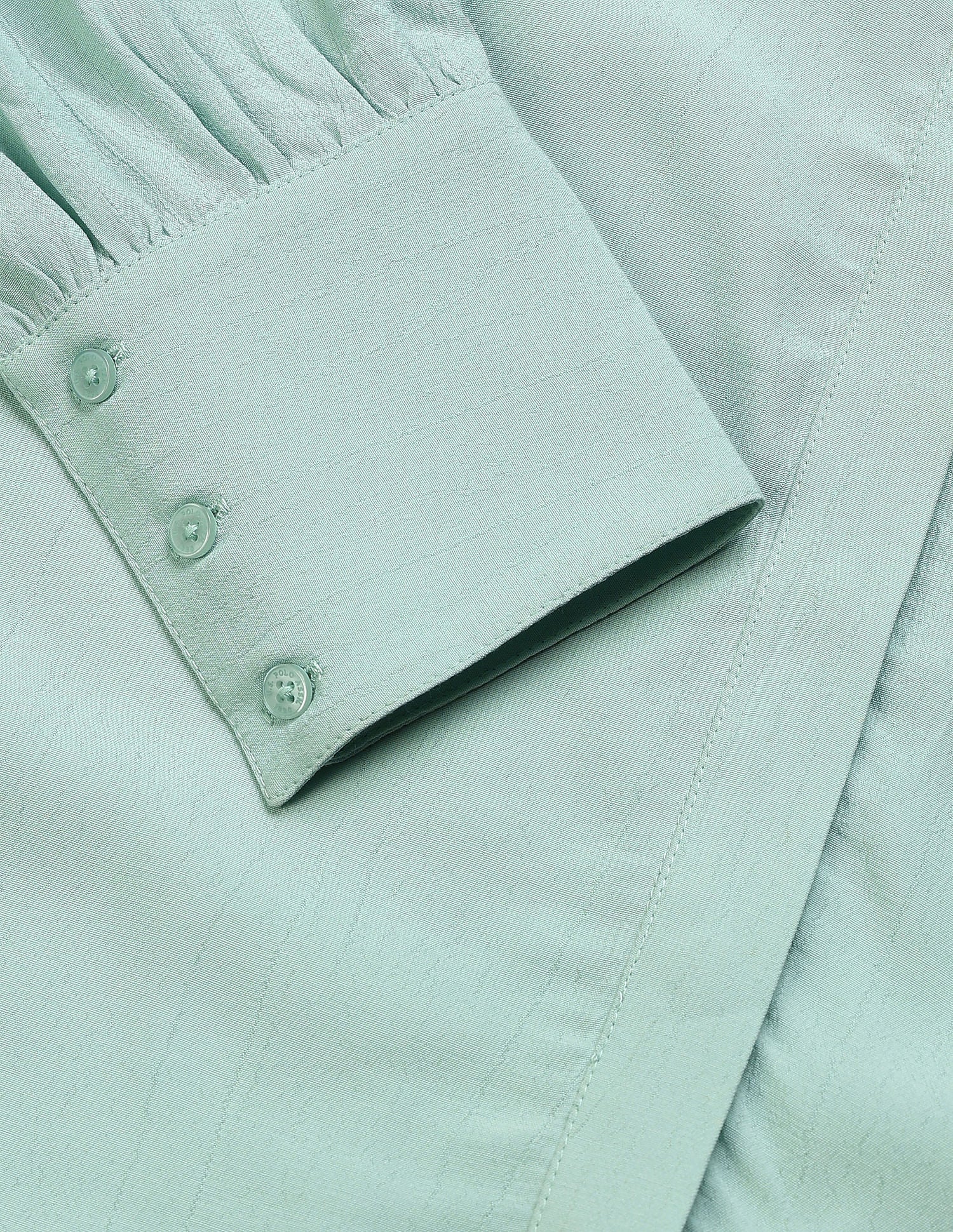 Mandarin Collar Pintucked Top Mint - U.S. POLO ASSN. | Large