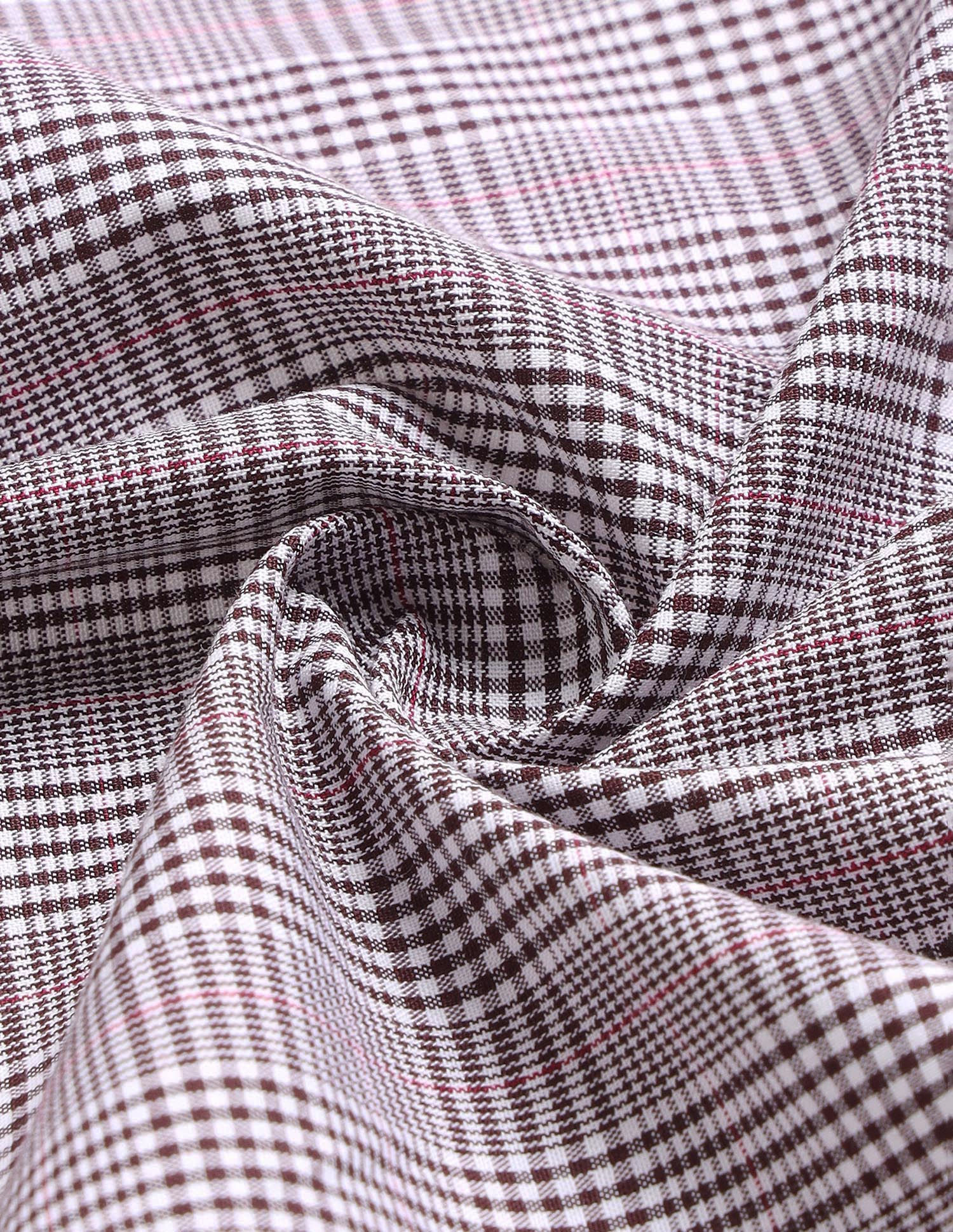 Glen Checked Tailored Fit Shirt Maroon - U.S. Polo Assn. India | Large