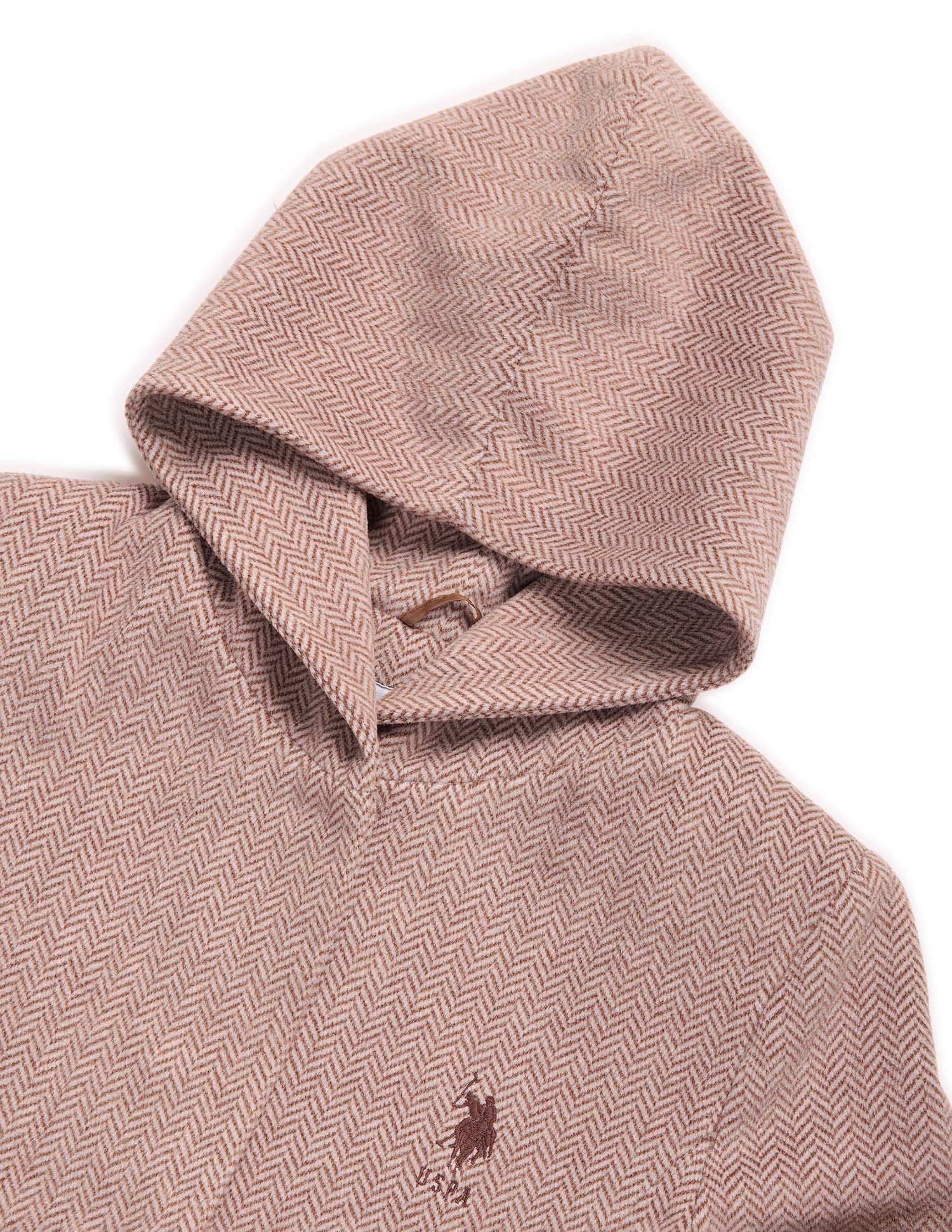 Herringbone Hooded Jacket Brown - U.S. POLO ASSN. | Large