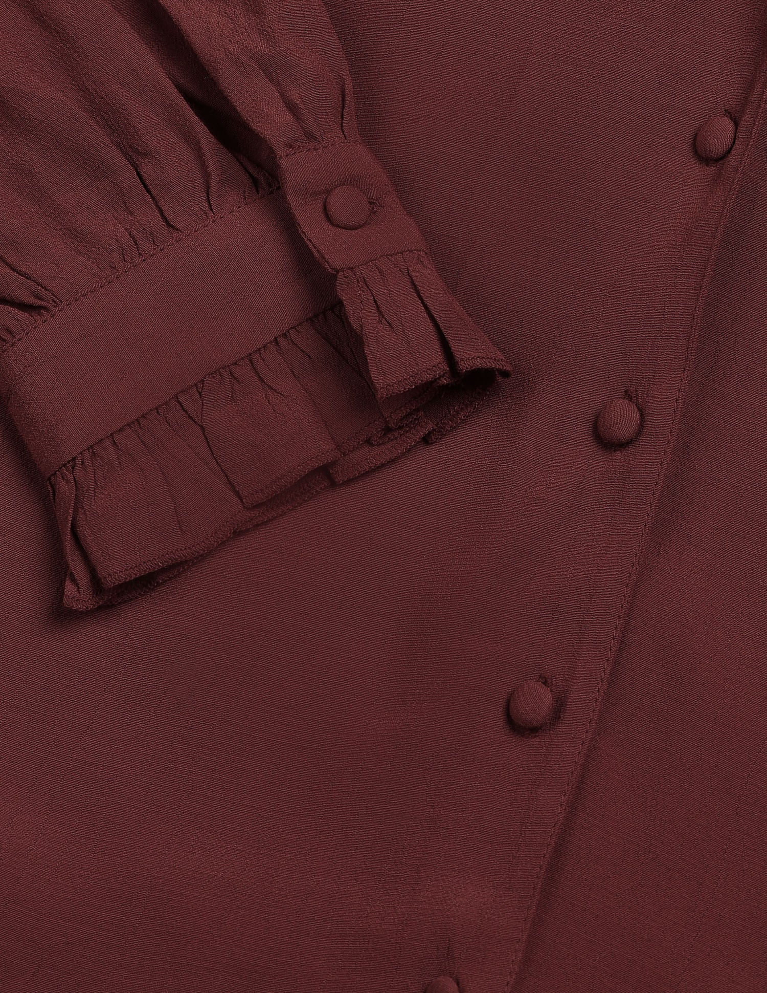 Ruffle Neck Regular Fit Top Maroon - U.S. POLO ASSN. | Large