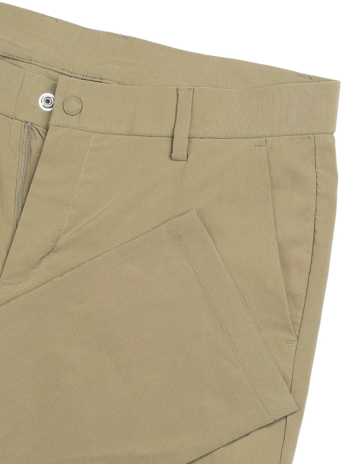 Denver Slim Fit Mid Rise Trousers Khaki - U.S. Polo Assn. India | Large