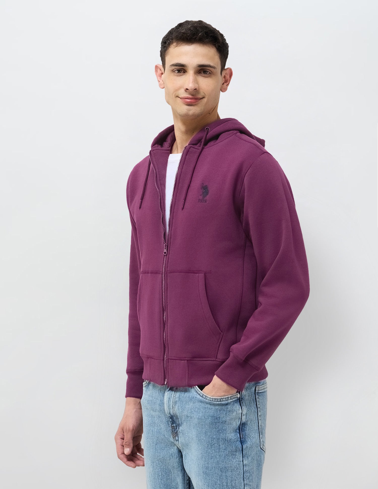 Solid Regular Fit Sweatshirt Violet - U.S. POLO ASSN. | Large