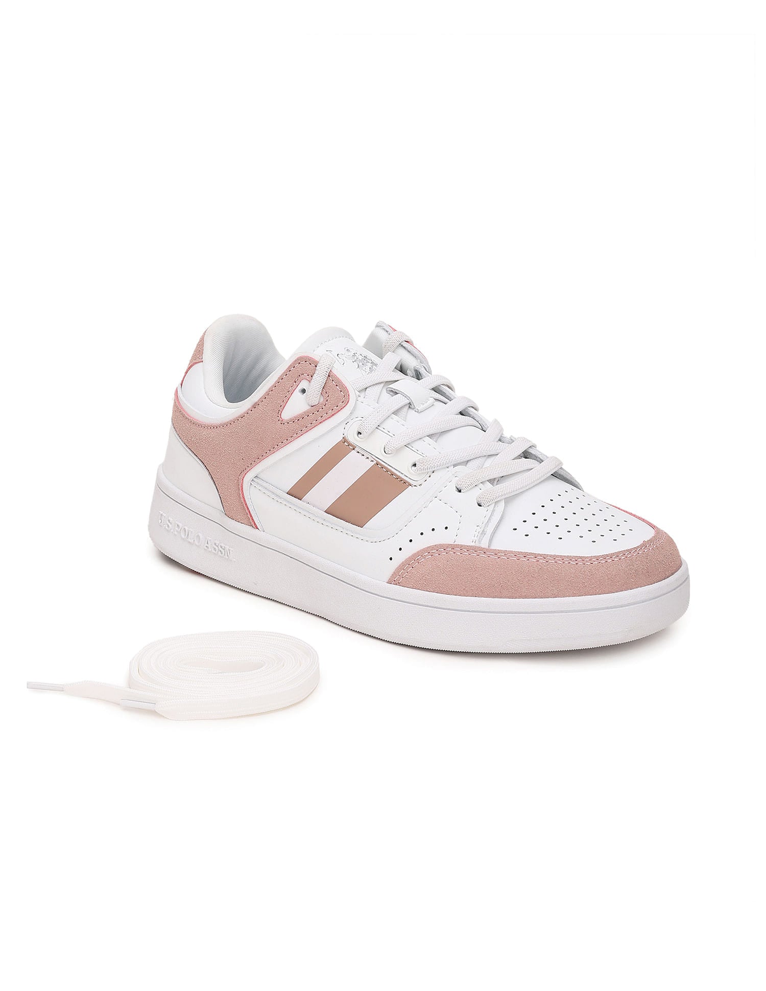 Colour Block Adalyn Sneakers White and Light Pink - U.S. Polo Assn. India | Large