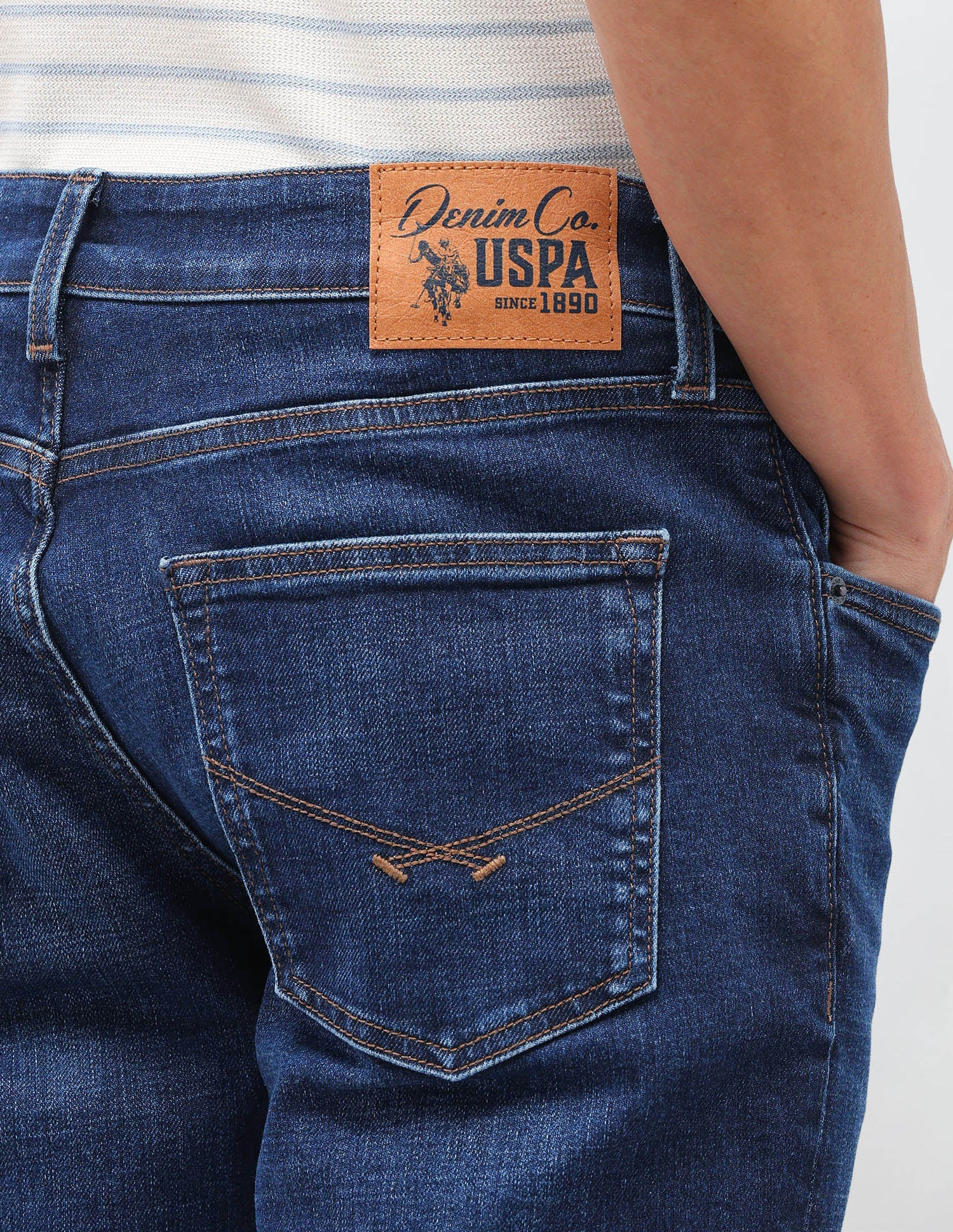 Cole Comfort Cropped Fit Blue Jeans Dark Blue - U.S. Polo Assn. India | Large