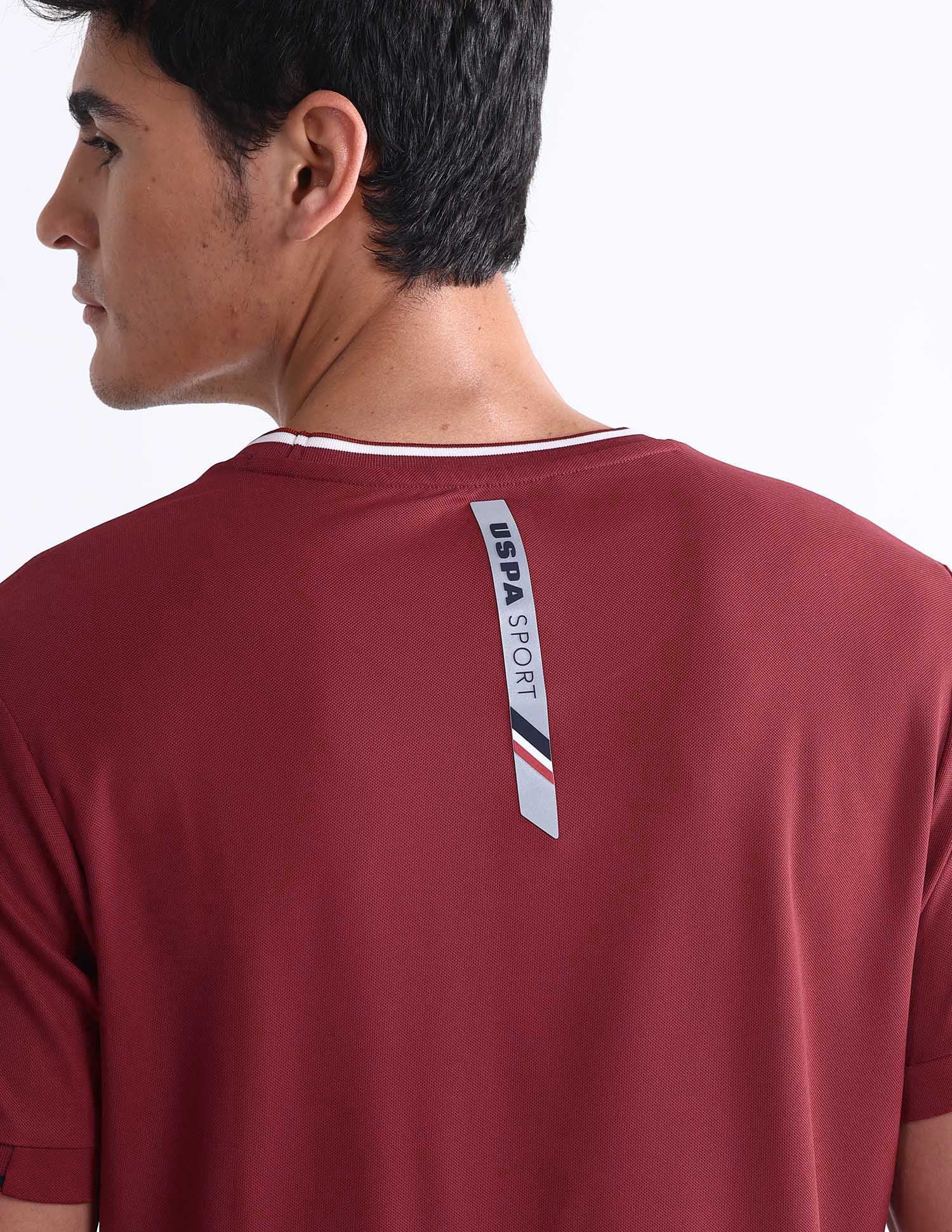 Solid Slim Fit T-Shirt Maroon - U.S. Polo Assn. India | Large