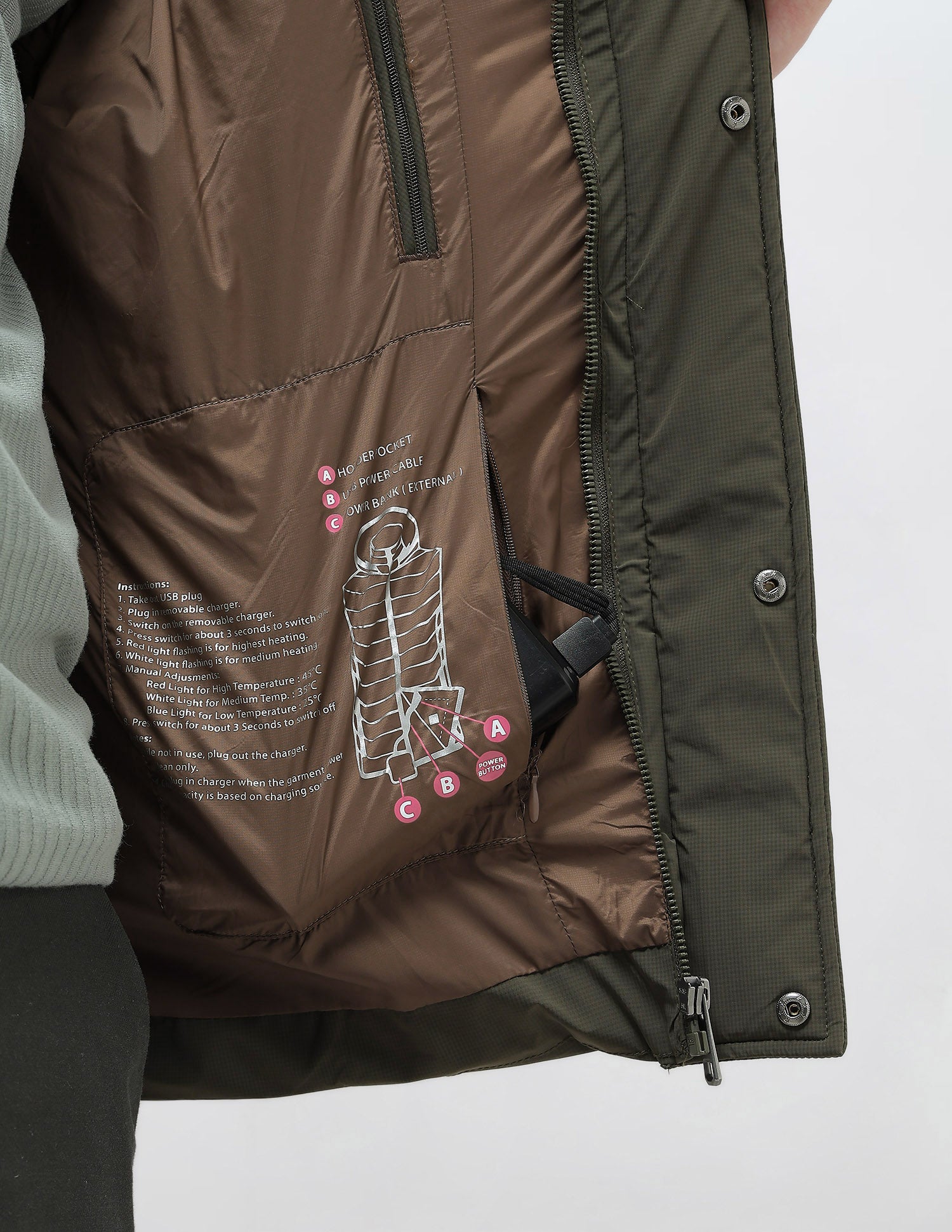 Detachable Hood Smartheat Jacket Dark Green - U.S. POLO ASSN. | Large