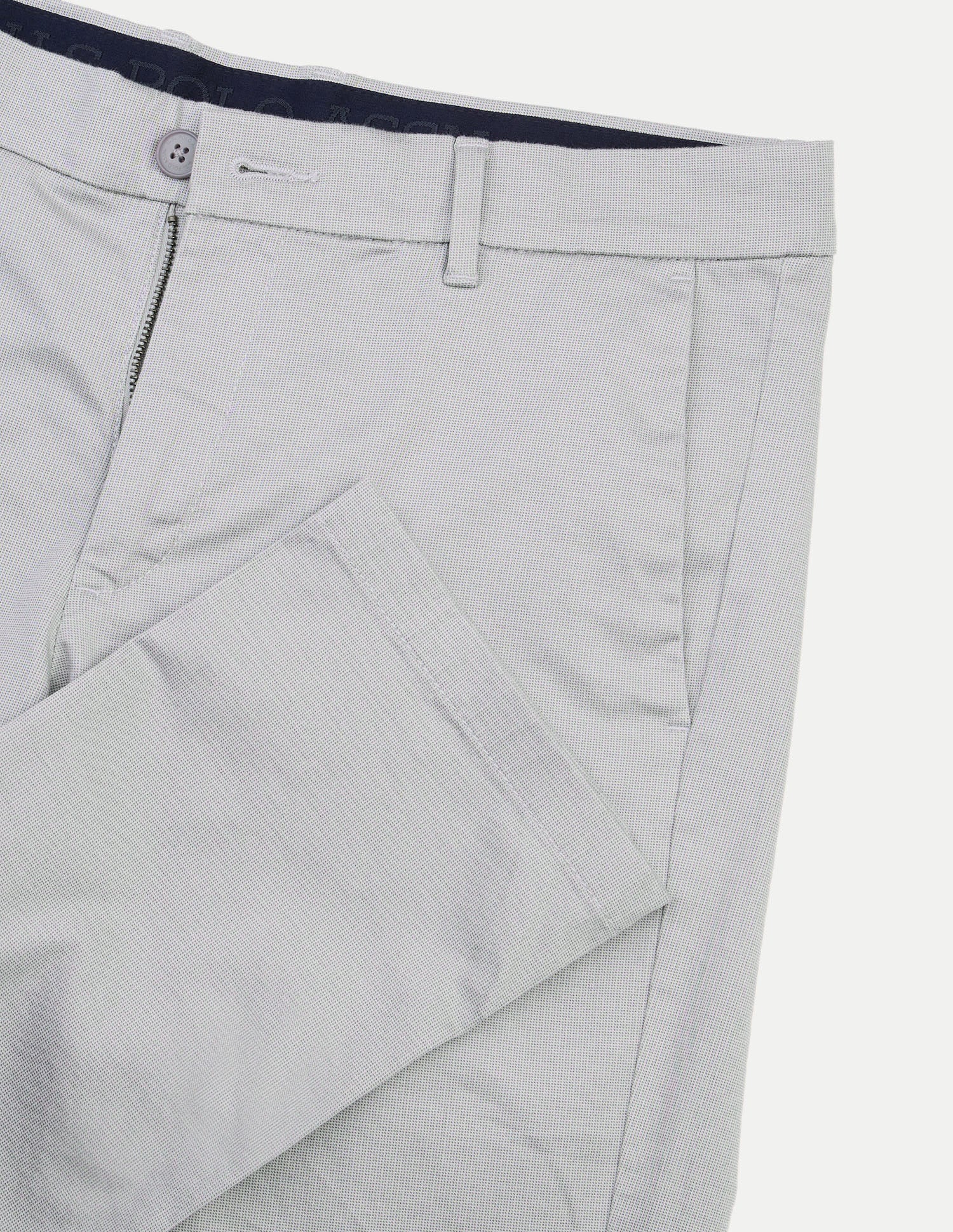 Denver Slim Fit Satin Trousers Light Grey - U.S. Polo Assn. India | Large