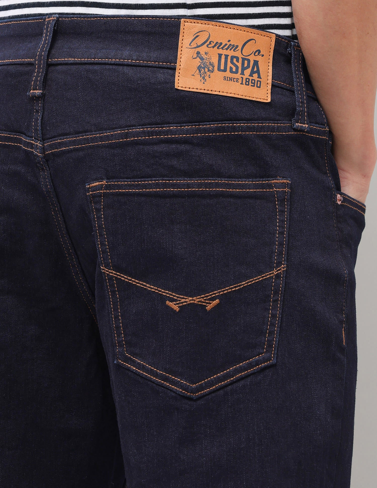Solid Straight Fit Jeans Blue - U.S. Polo Assn. India | Large