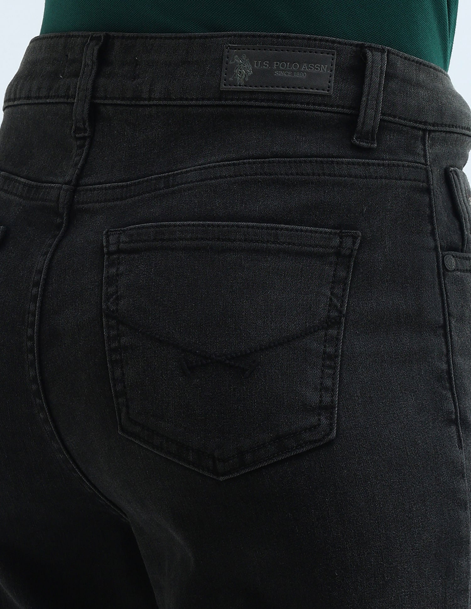 High Rise Straight Fit Jeans Dark Grey - U.S. Polo Assn. India | Large