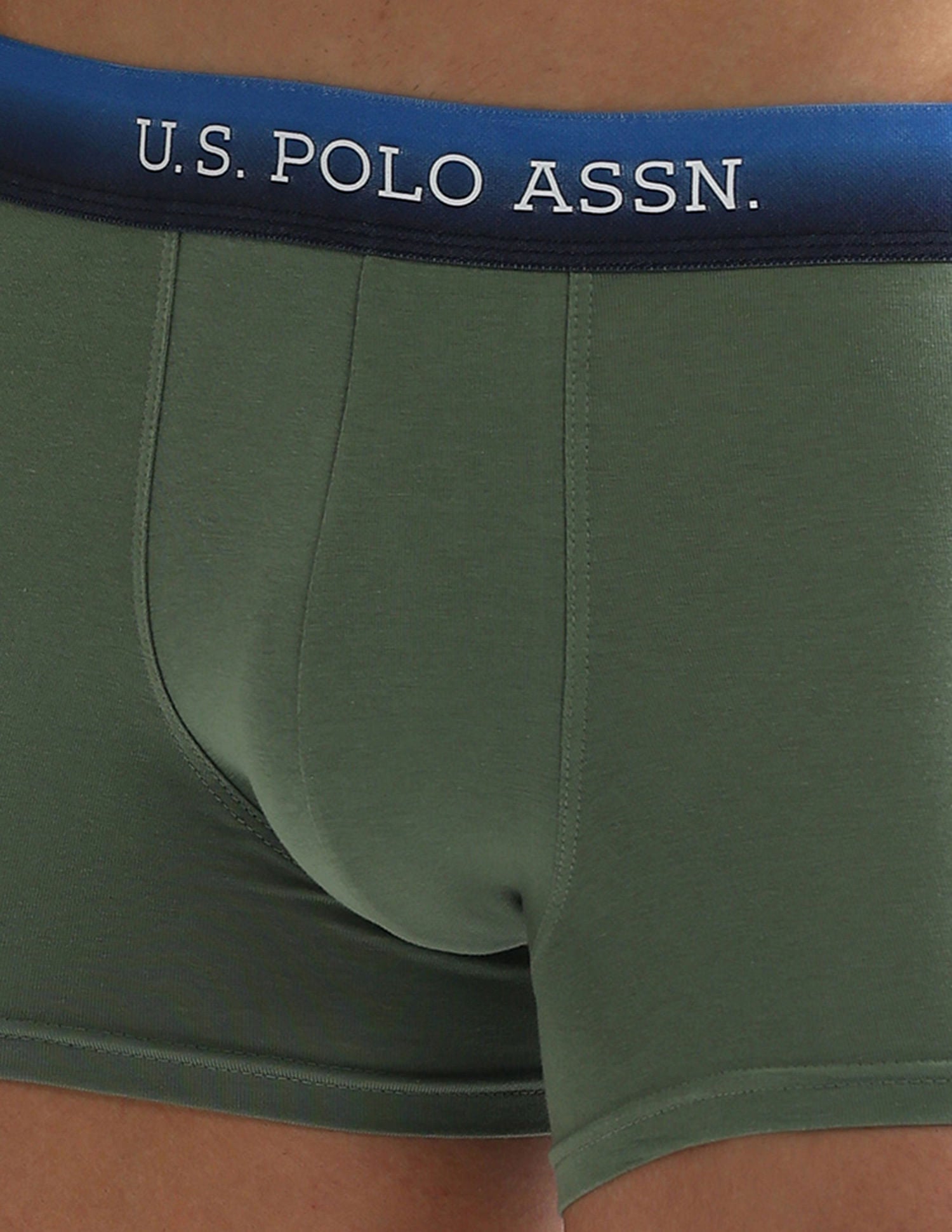 Ombre Waistband Solid OET05 Trunks - Pack Of 2 Green and Navy - U.S. POLO ASSN. | Large