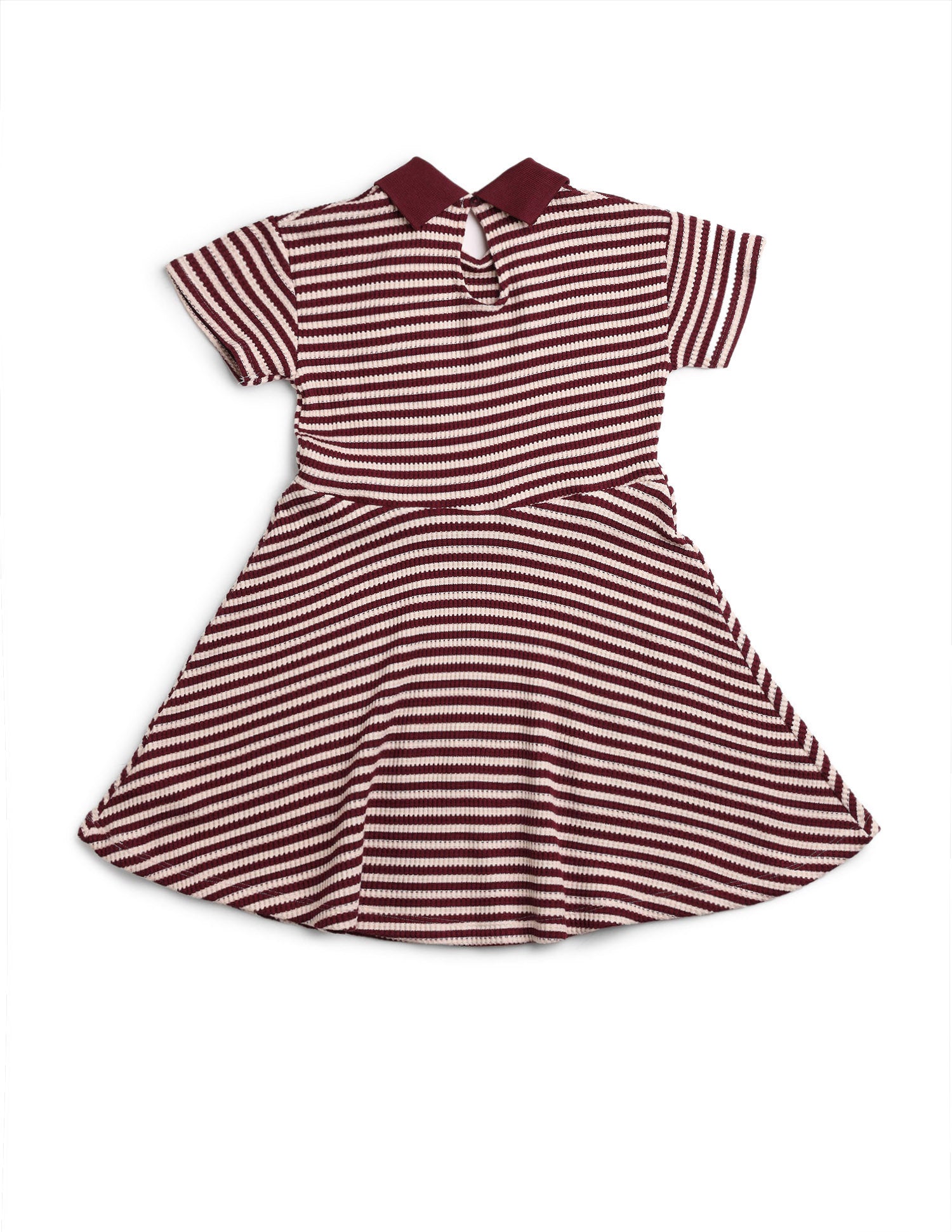 Girls Horizontal Striped Fit And Flare Dress Burgundy - U.S. POLO ASSN. | Large