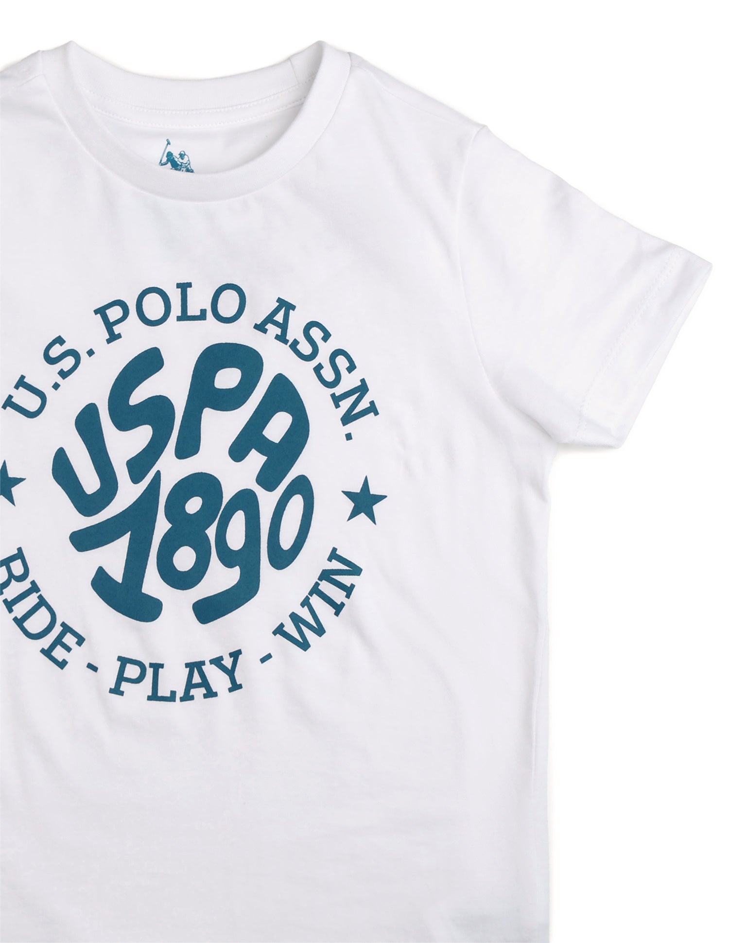 Boys Brand Printed Regular Fit T Shirt White - U.S. POLO ASSN. | Large