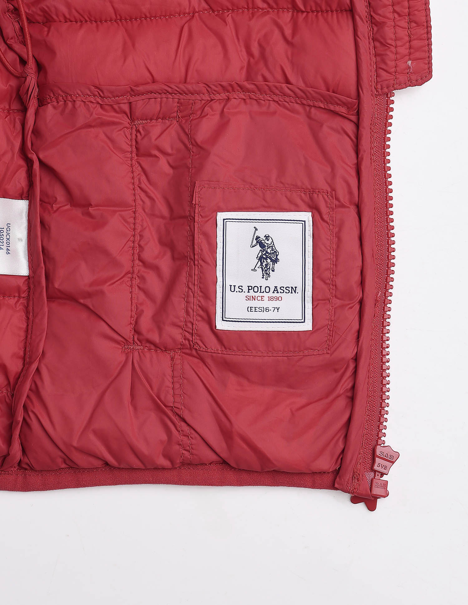 Girls Solid Regular Fit Packable Jacket Red - U.S. Polo Assn. India | Large