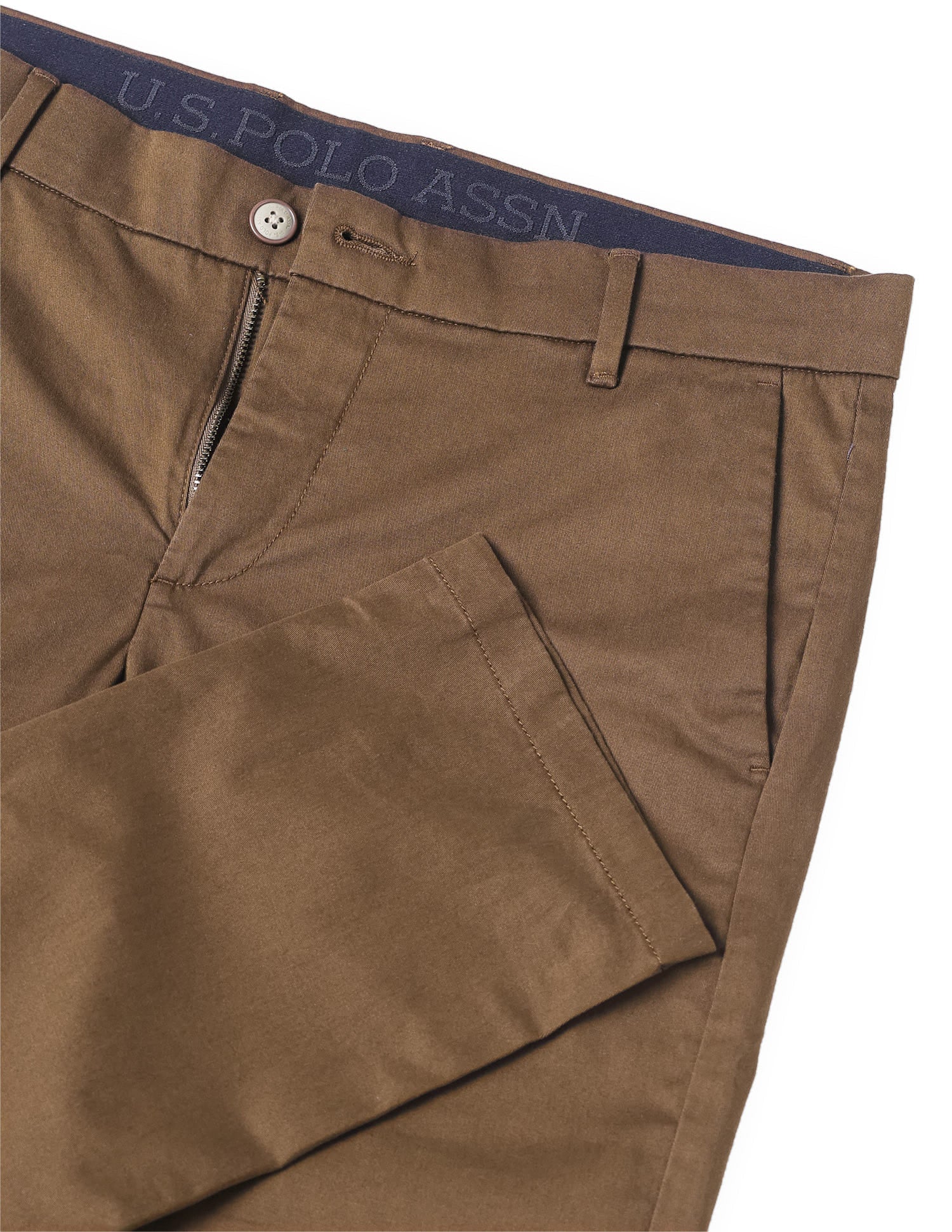 Twill Denver Slim Fit Trousers Brown - U.S. Polo Assn. India | Large