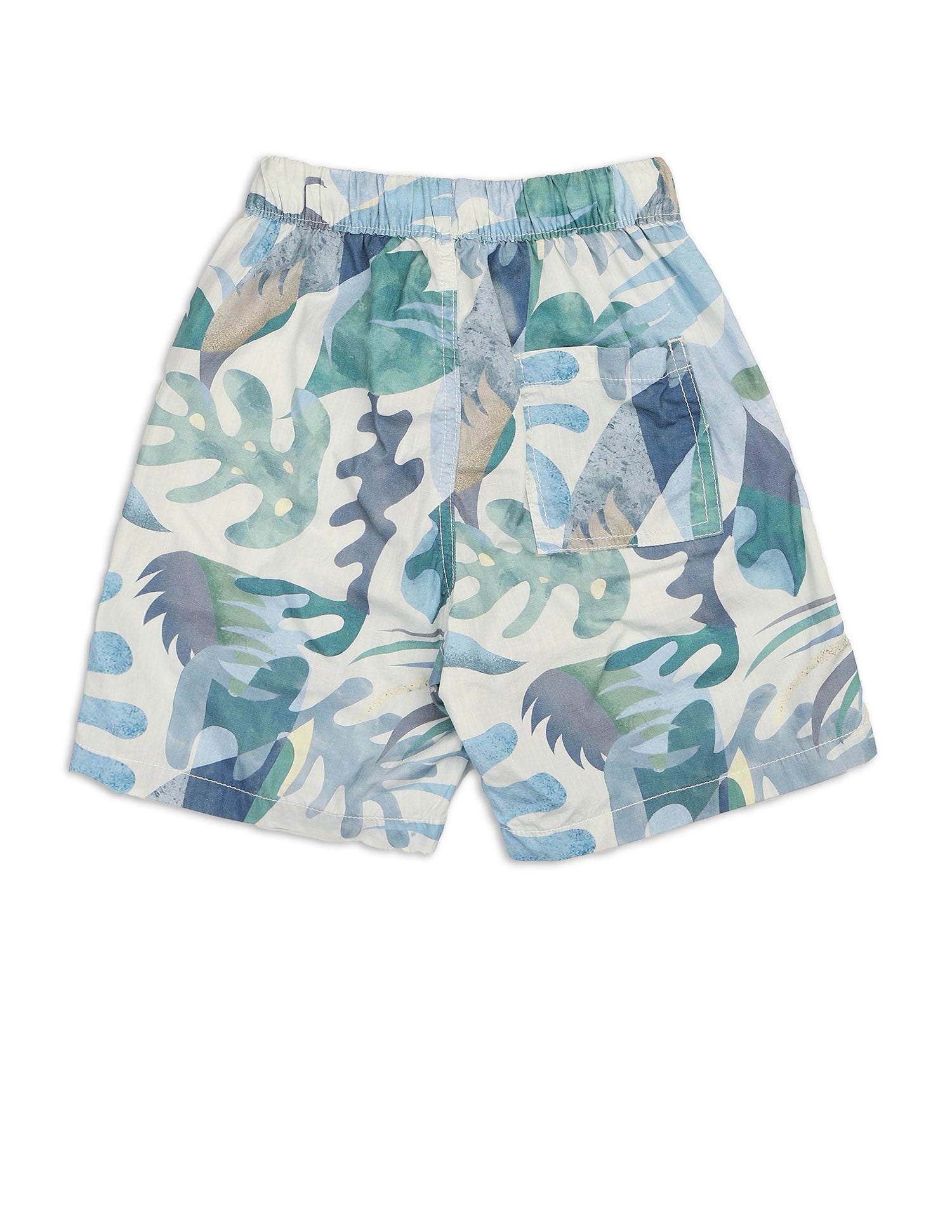 Boys Pure Cotton Tropical Printed Shorts Light Blue - U.S. POLO ASSN. | Large