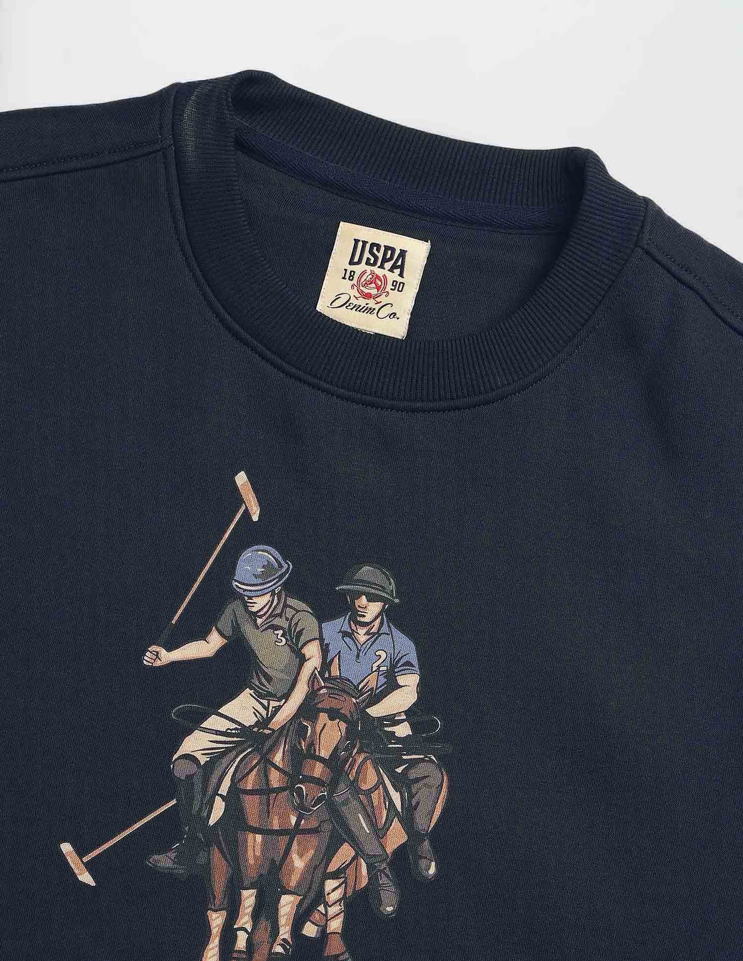 Graphic Brand Printed Sweatshirt Navy - U.S. POLO ASSN. | Large