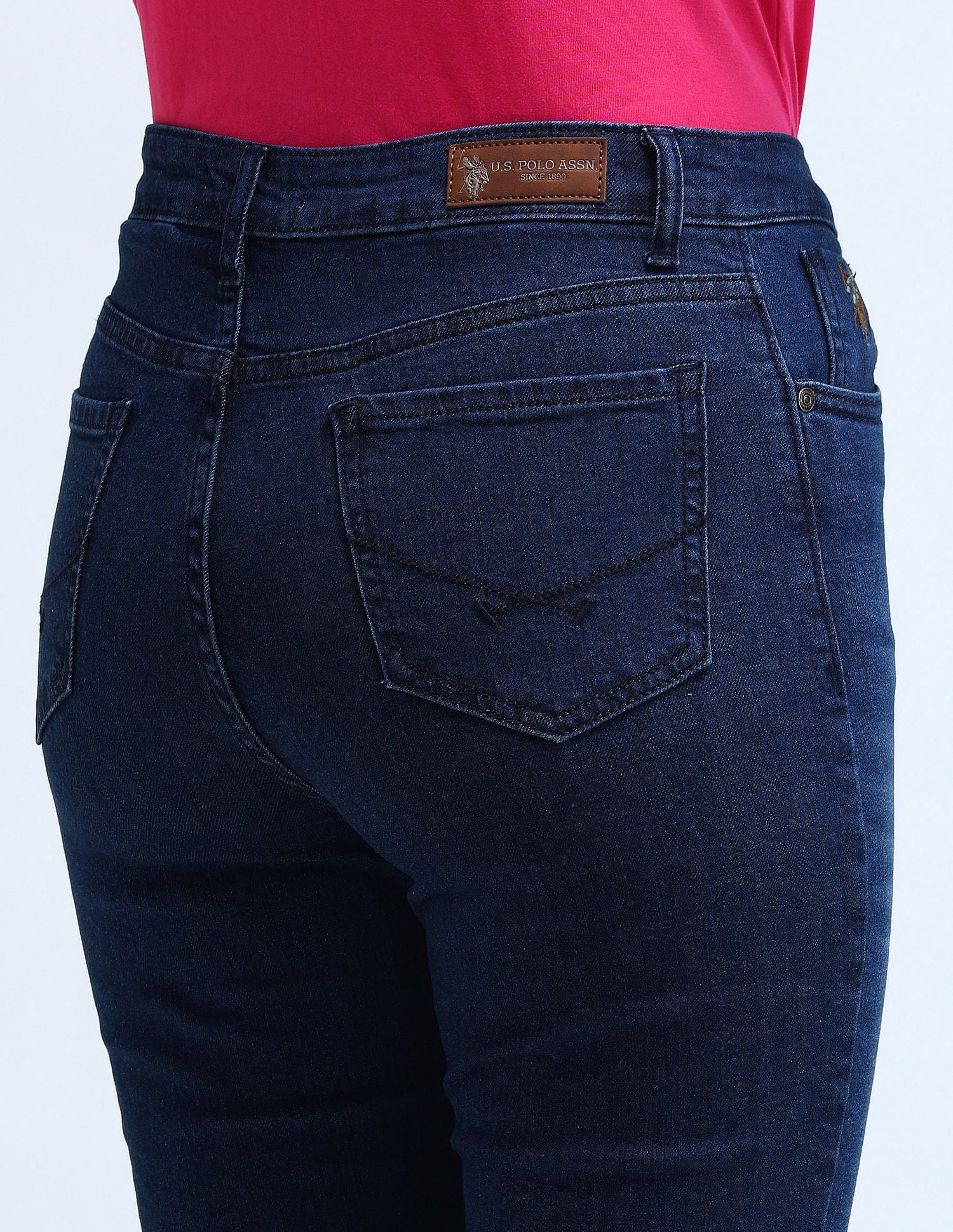 High Rise Flared Fit Jeans Dark Blue - U.S. POLO ASSN. | Large