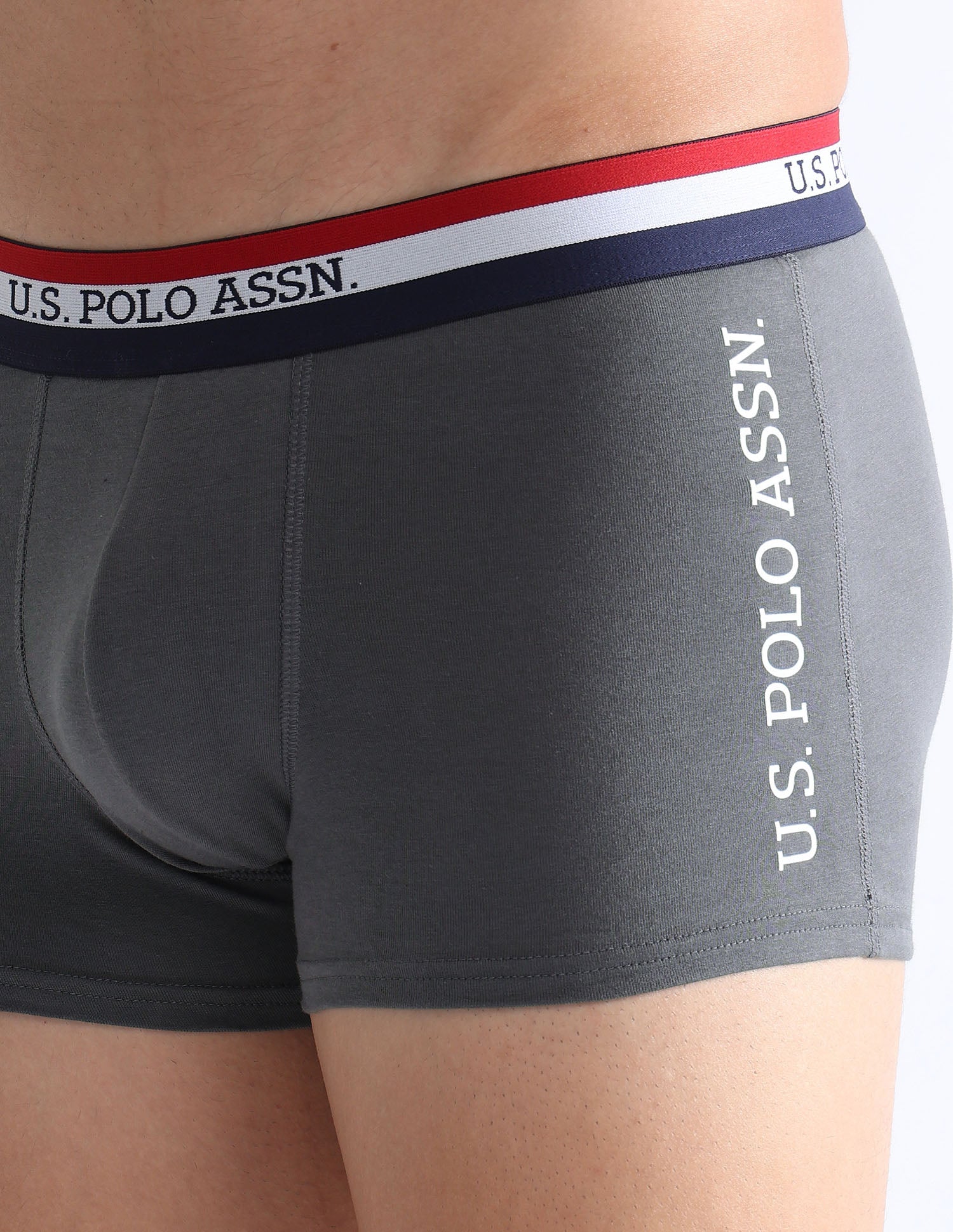 Solid Antibacterial ET002 Trunks - Pack Of 2 Navy and Iron Gate - U.S. POLO ASSN. | Large