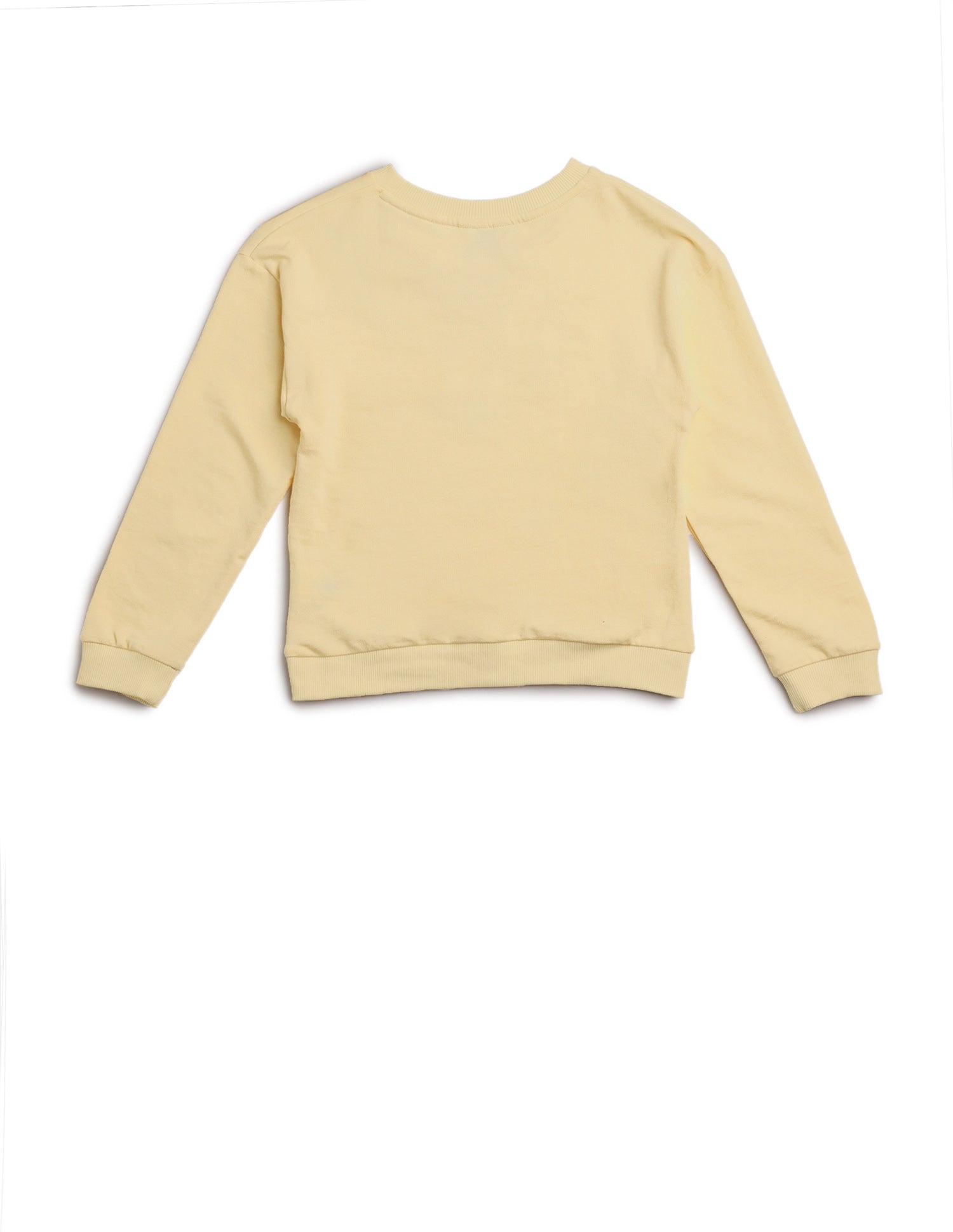 Girls Solid Comfort Fit Sweatshirt Light Yellow - U.S. POLO ASSN. | Large