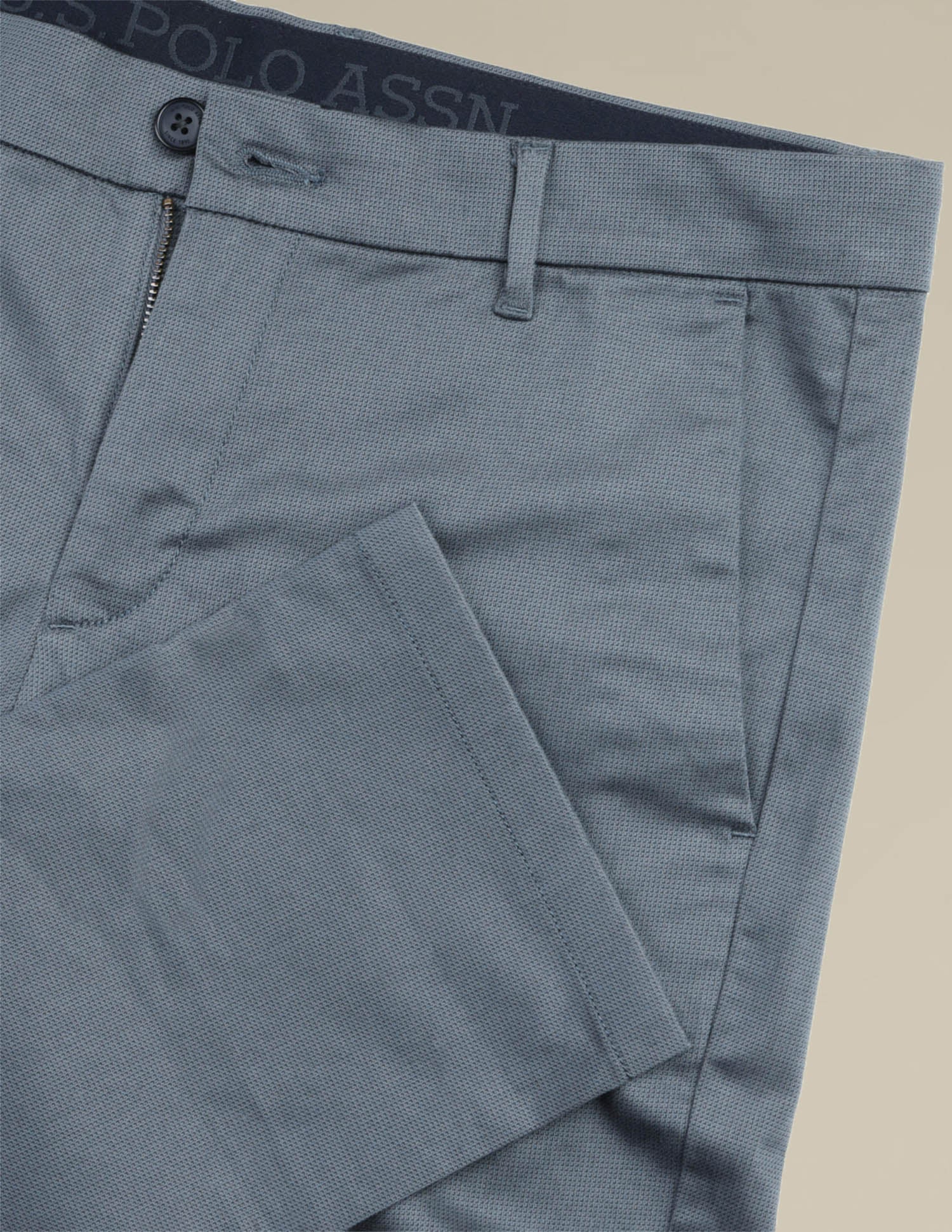 Denver Slim Fit Satin Trousers Navy - U.S. POLO ASSN. | Large