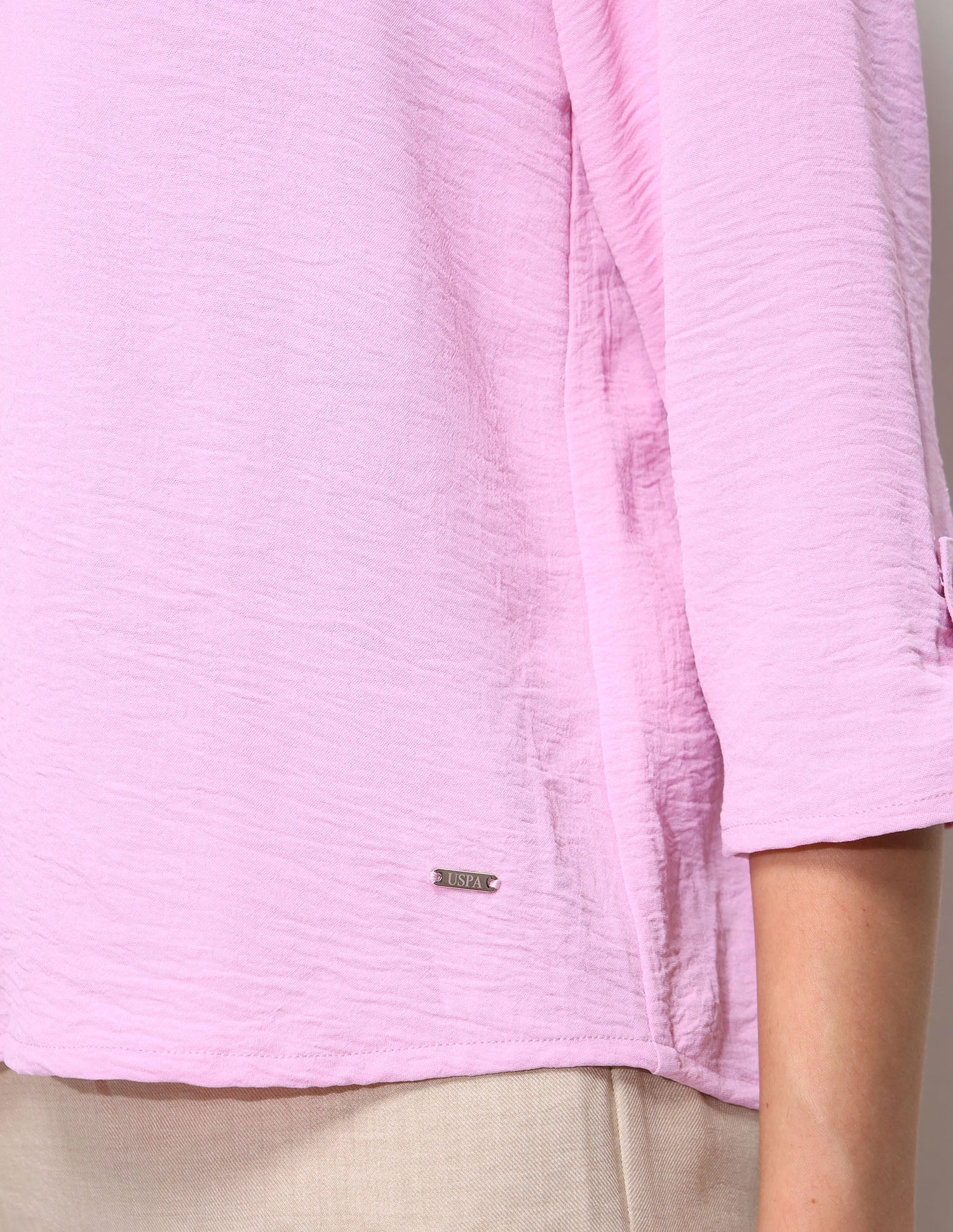 Cut And Sew Solid Front Zip Top Purple - U.S. Polo Assn. India | Large