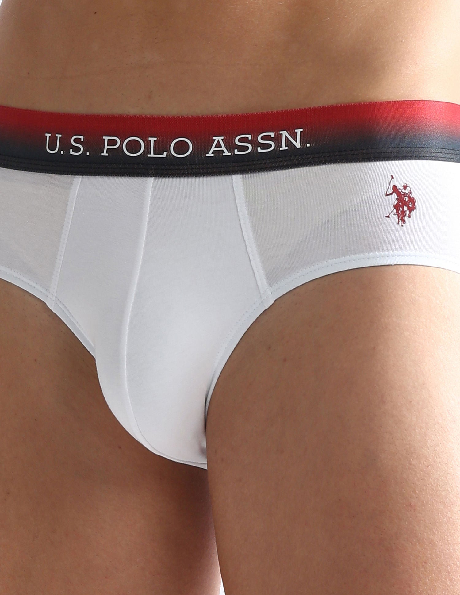 Ombre Waistband Solid OEB05 Briefs - Pack Of 2 Navy and White - U.S. POLO ASSN. | Large