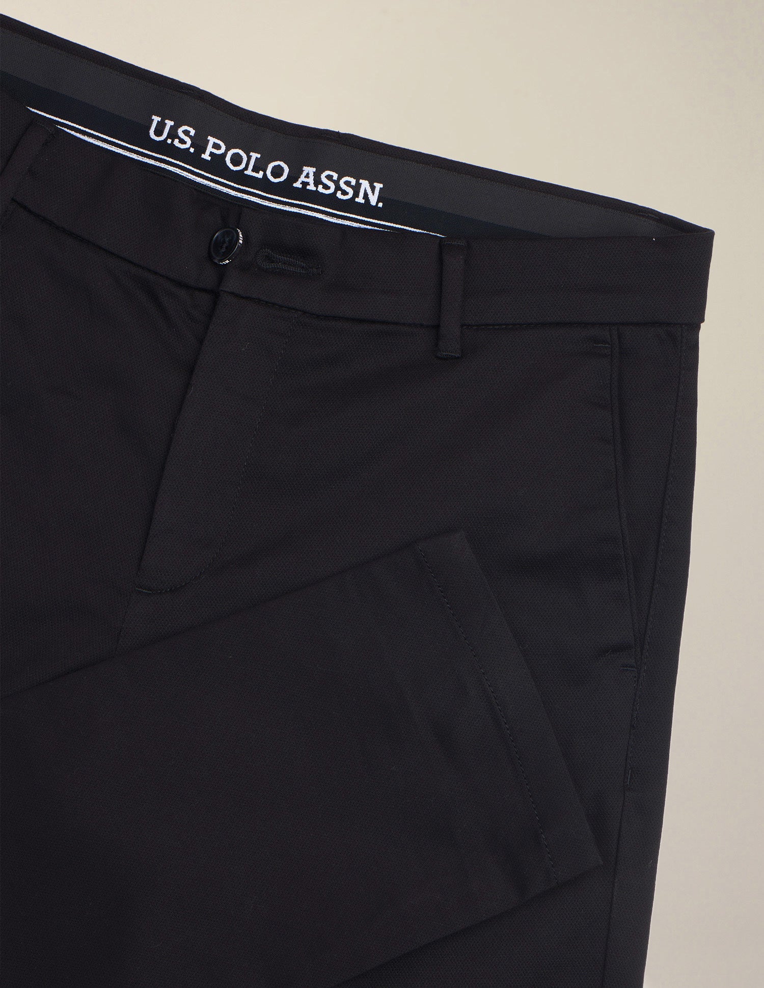 Mid Rise Austin Slim Fit Trousers Black - U.S. Polo Assn. India | Large