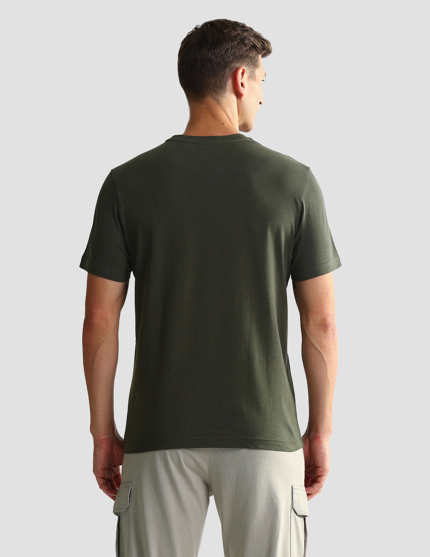 Tonal Logo Cotton 1633 Lounge T-Shirt - Pack Of 2 Olive and Blue Mel - U.S. POLO ASSN. | Large