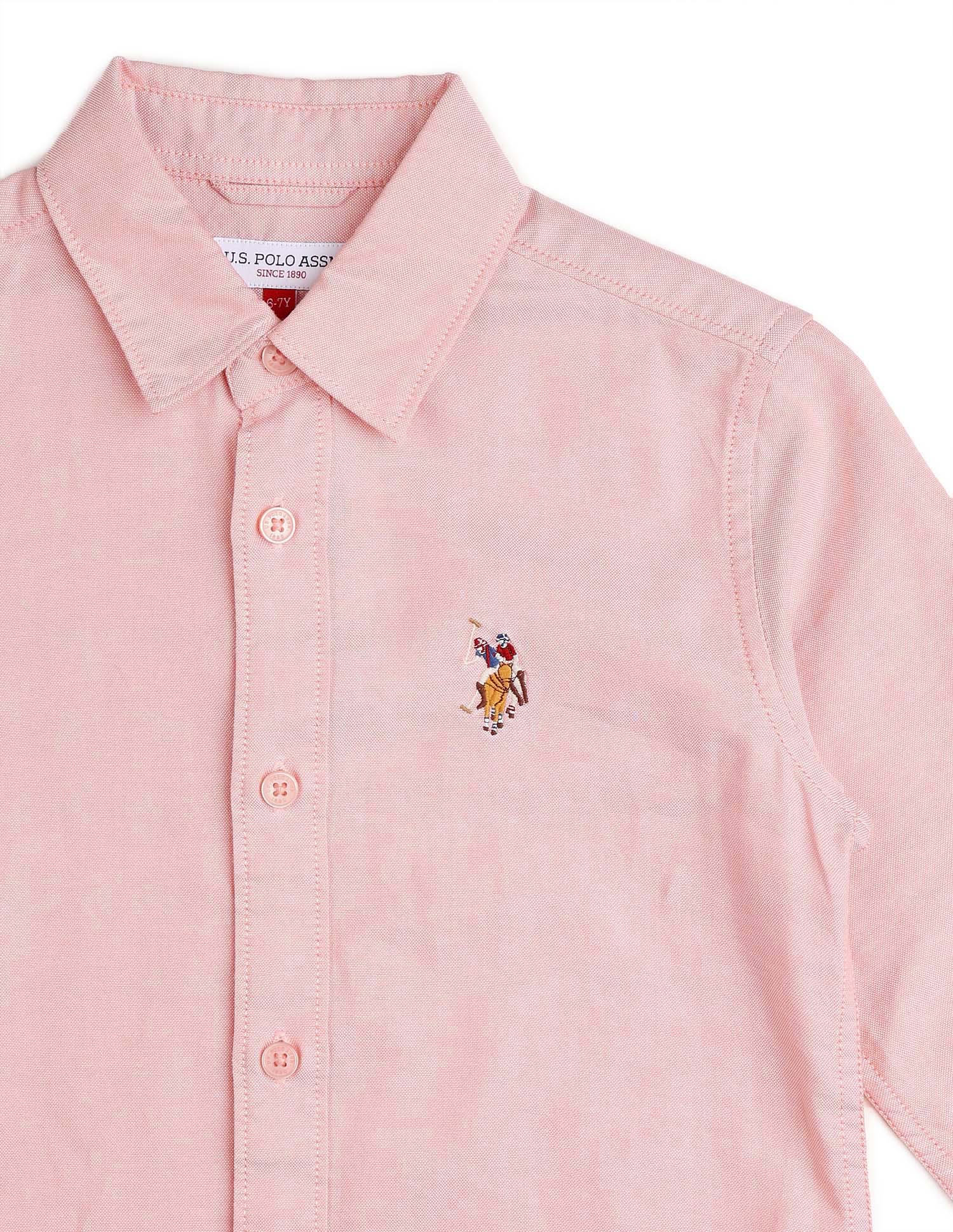 Boys Solid Oxford Shirt Pink - U.S. POLO ASSN. | Large