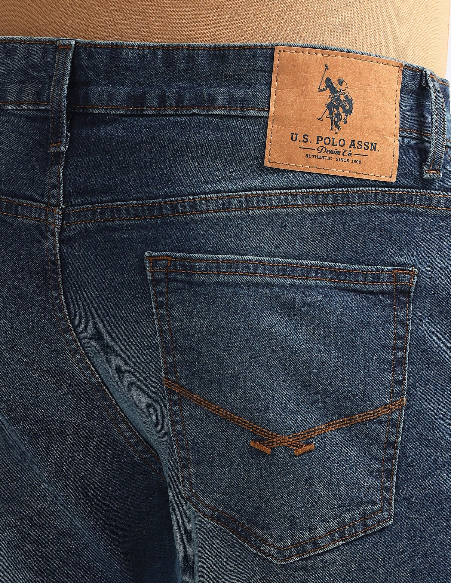 Brandon Slim Tapered Fit Blue Jeans Dark Blue - U.S. Polo Assn. India | Large