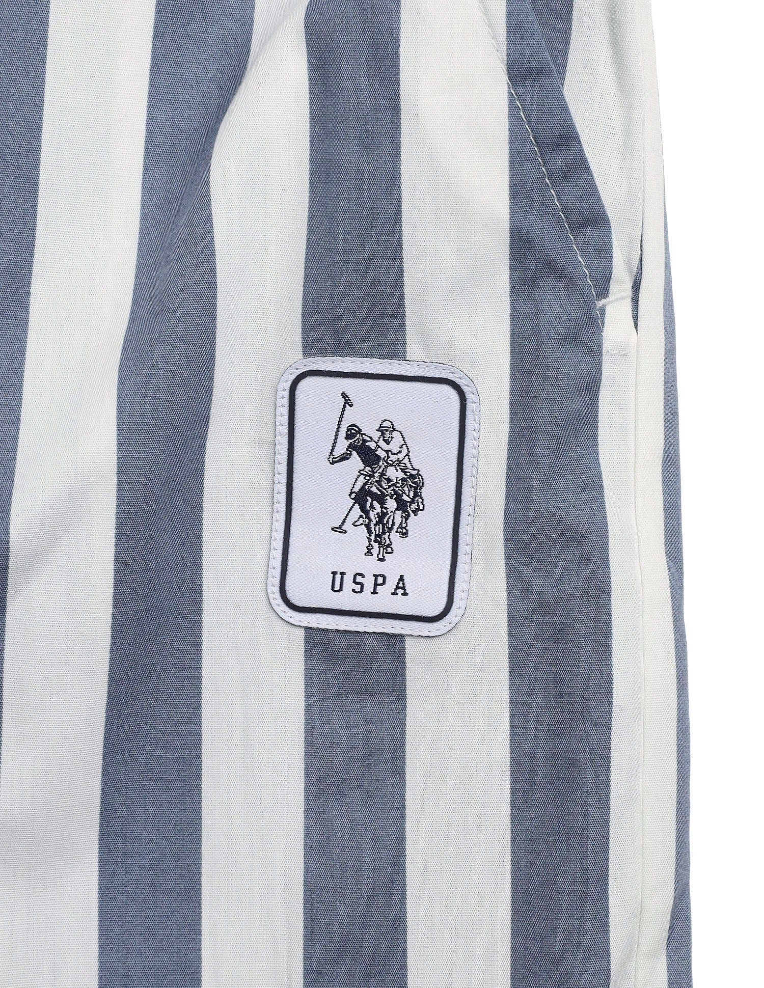 Vertical Striped Mid Rise OELP1 Lounge Pants Flint Stone - U.S. Polo Assn. India | Large
