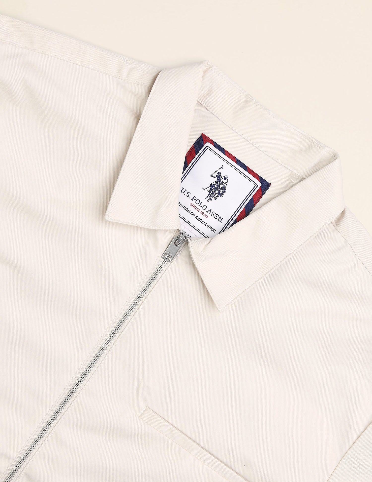 Solid Regular Fit Shacket Ecru - U.S. POLO ASSN. | Large