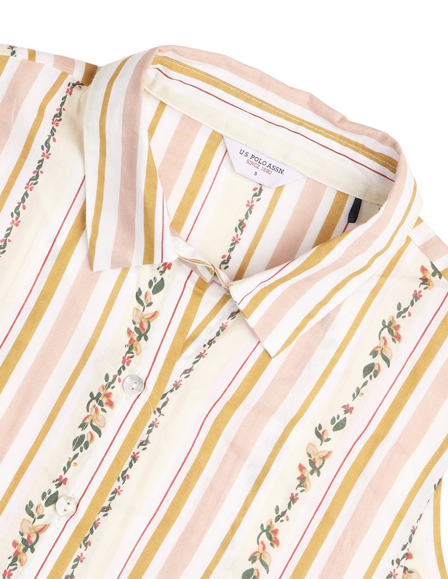 Floral Printed Regular Fit Shirt White - U.S. Polo Assn. India | Large