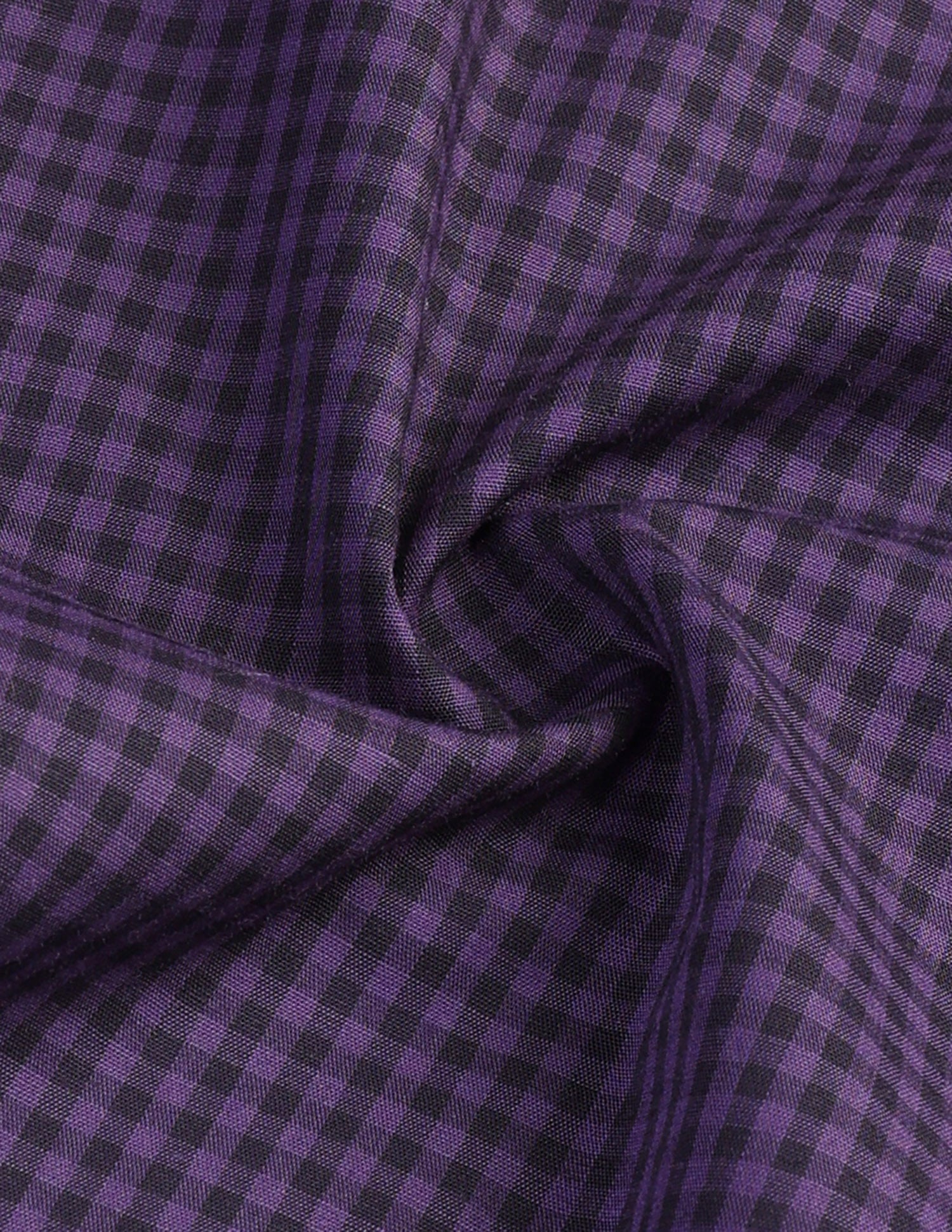 Gingham Checked Poplin Shirt Dark Purple - U.S. Polo Assn. India | Large