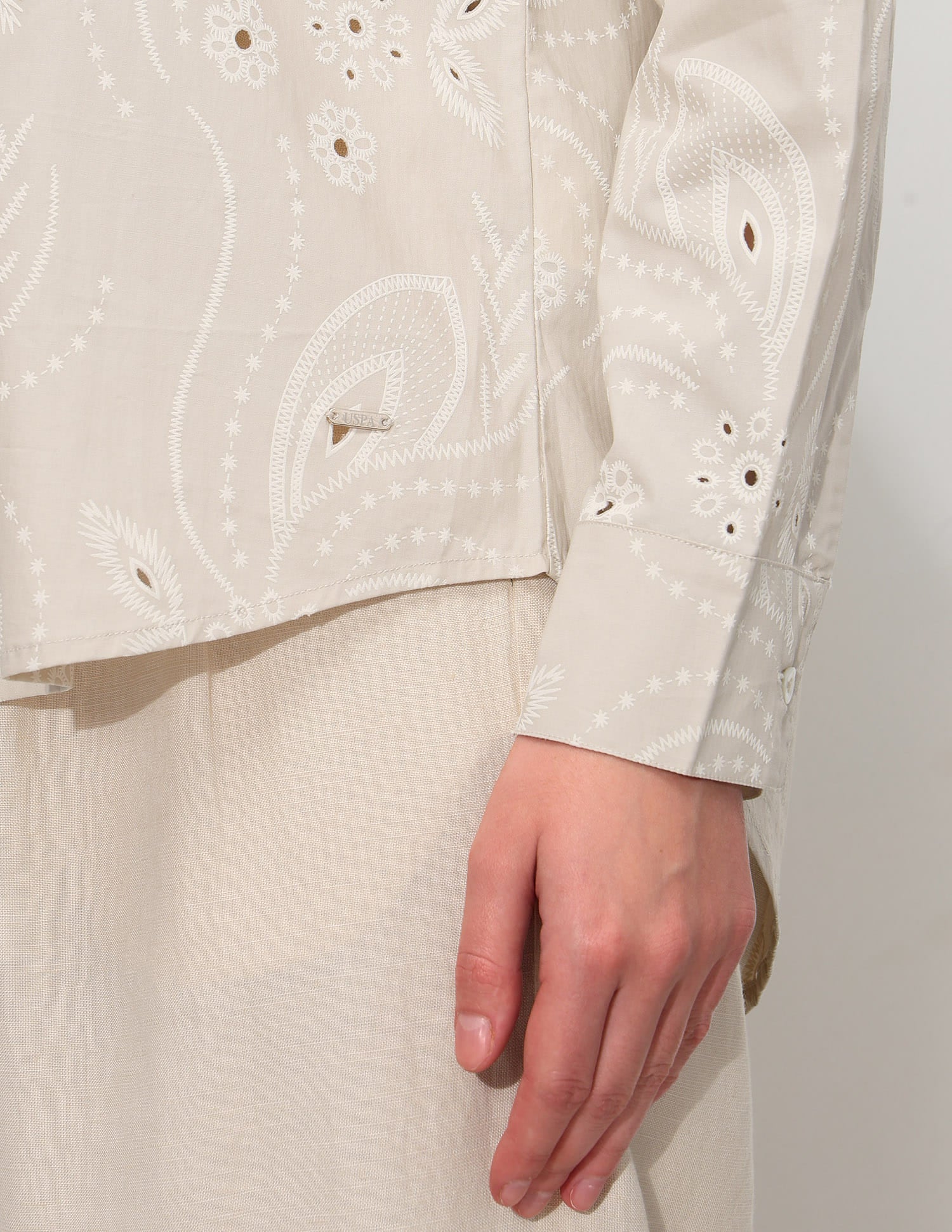 Oversized Fit Floral Shirt Beige - U.S. Polo Assn. India | Large
